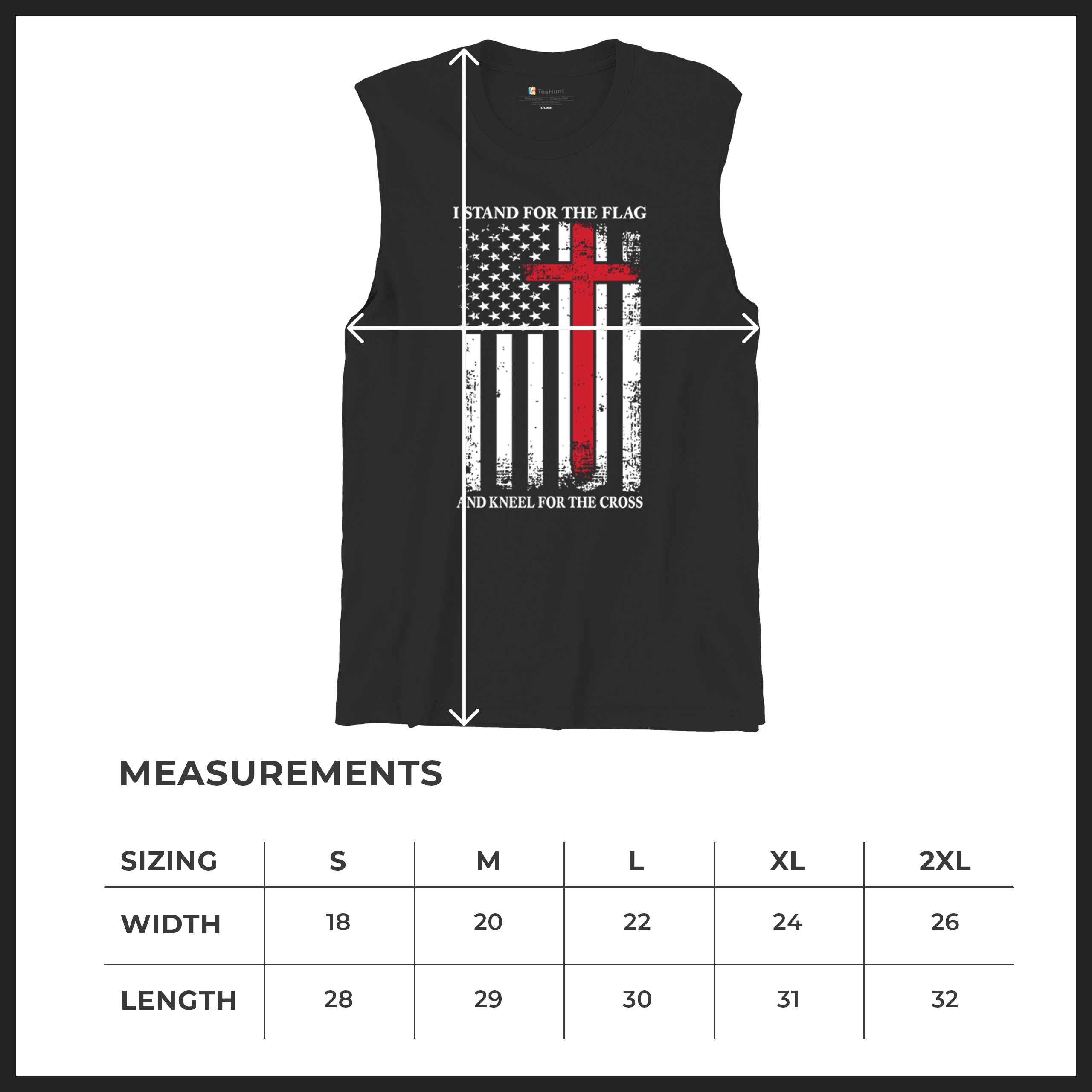 I Stand for the Flag and Kneel for the Cross Muscle Shirt Americana Men's - Picture 8 of 29