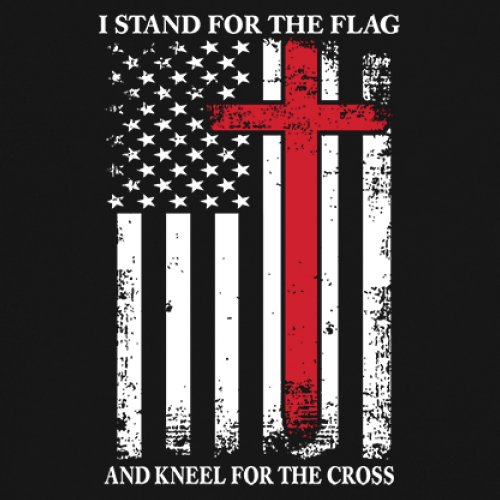 I Stand for the Flag and Kneel for the Cross Muscle Shirt Americana Men's - Picture 4 of 29