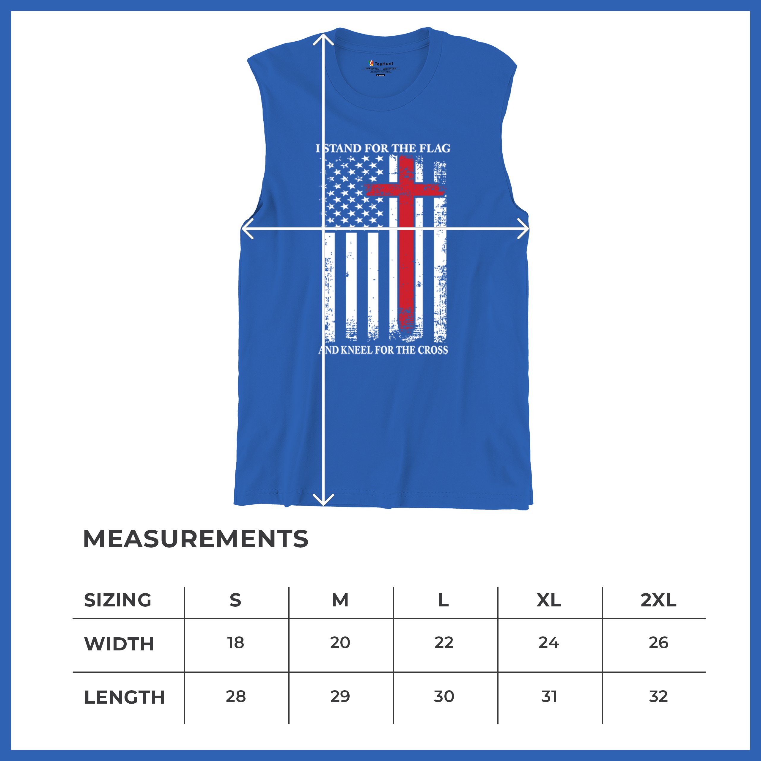 I Stand for the Flag and Kneel for the Cross Muscle Shirt Americana Men's - Picture 29 of 29