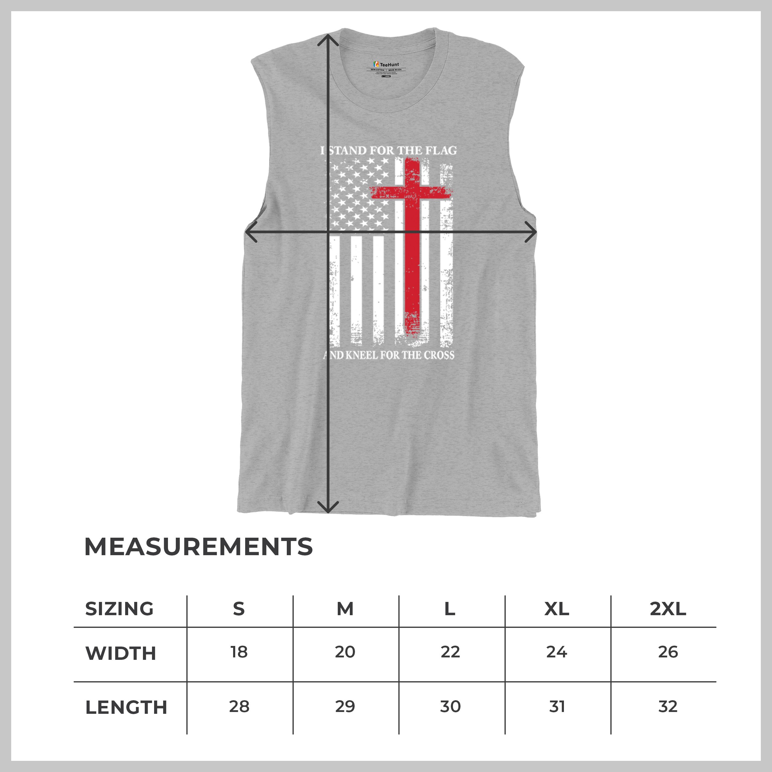 I Stand for the Flag and Kneel for the Cross Muscle Shirt Americana Men's - Picture 15 of 29