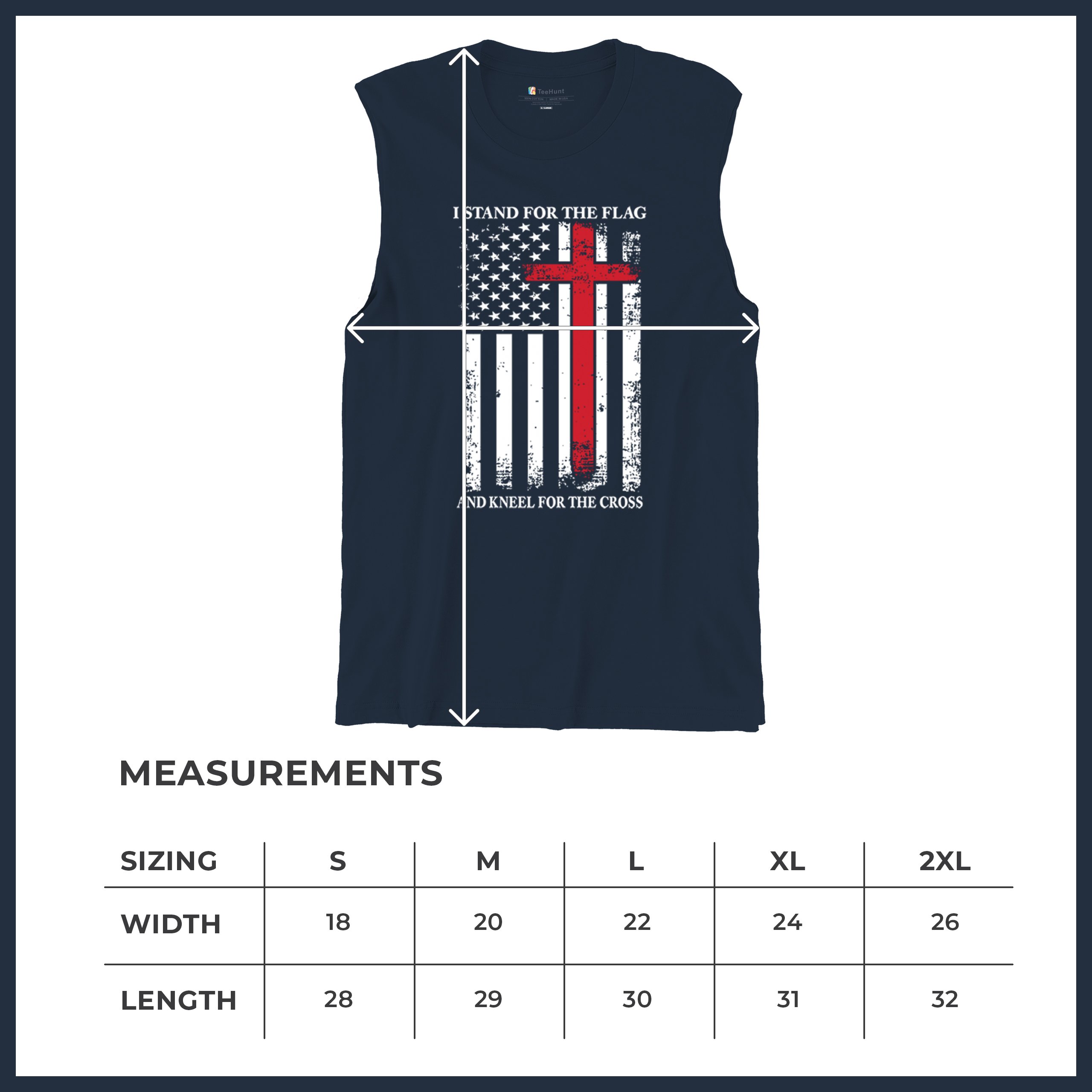 I Stand for the Flag and Kneel for the Cross Muscle Shirt Americana Men's - Picture 22 of 29