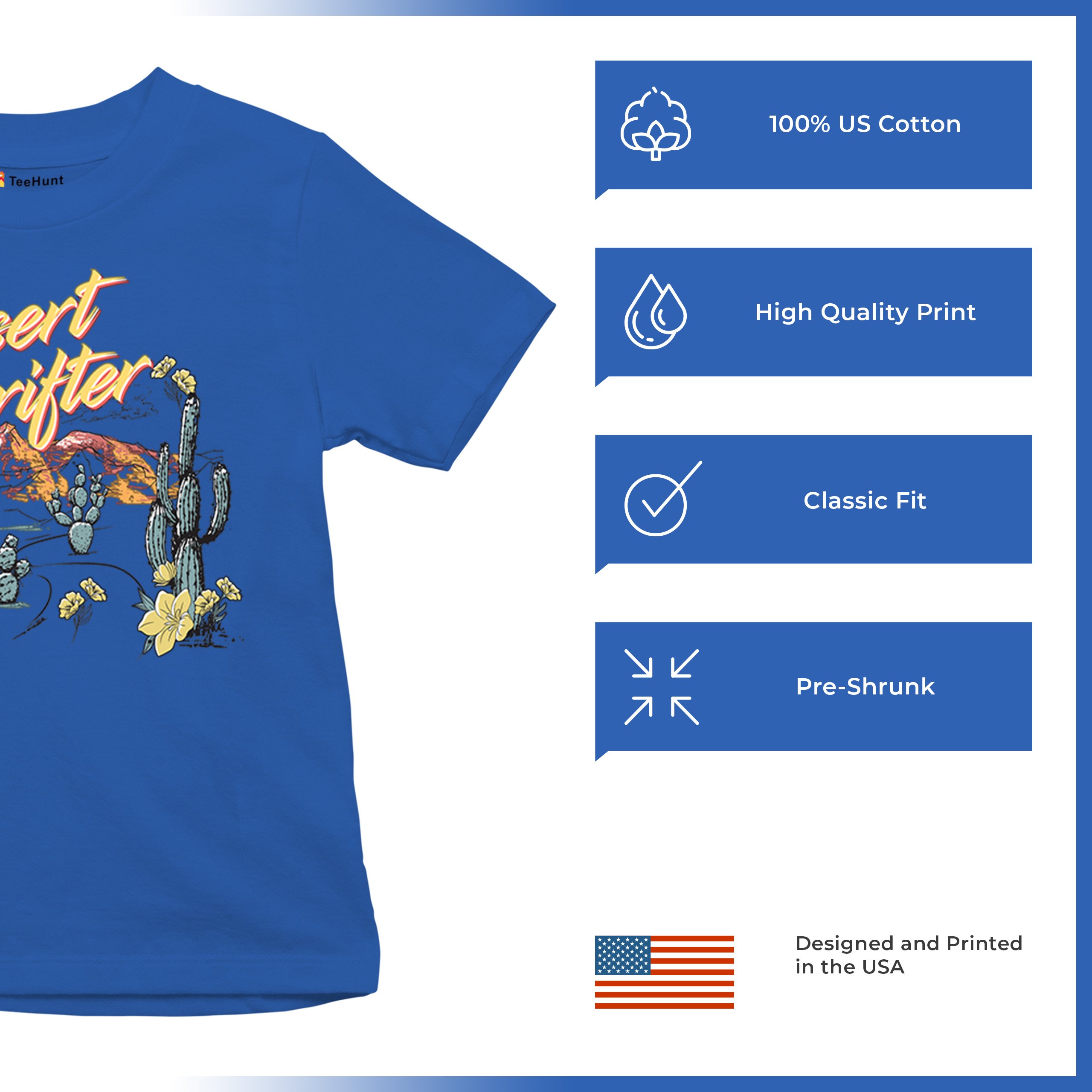 Desert Drifter Youth T-shirt Vintage Boho Desert Vibe Southwest Cactus Kids - Picture 42 of 50