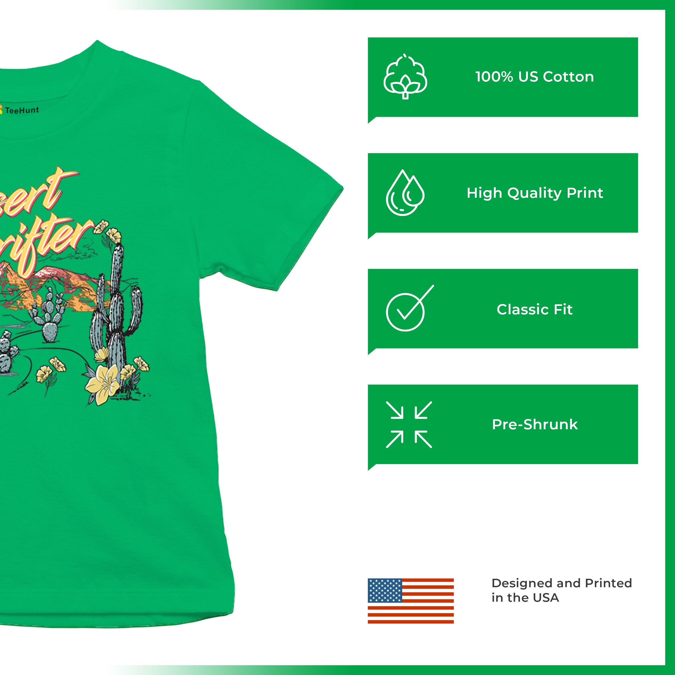 Desert Drifter Youth T-shirt Vintage Boho Desert Vibe Southwest Cactus Kids - Picture 35 of 50