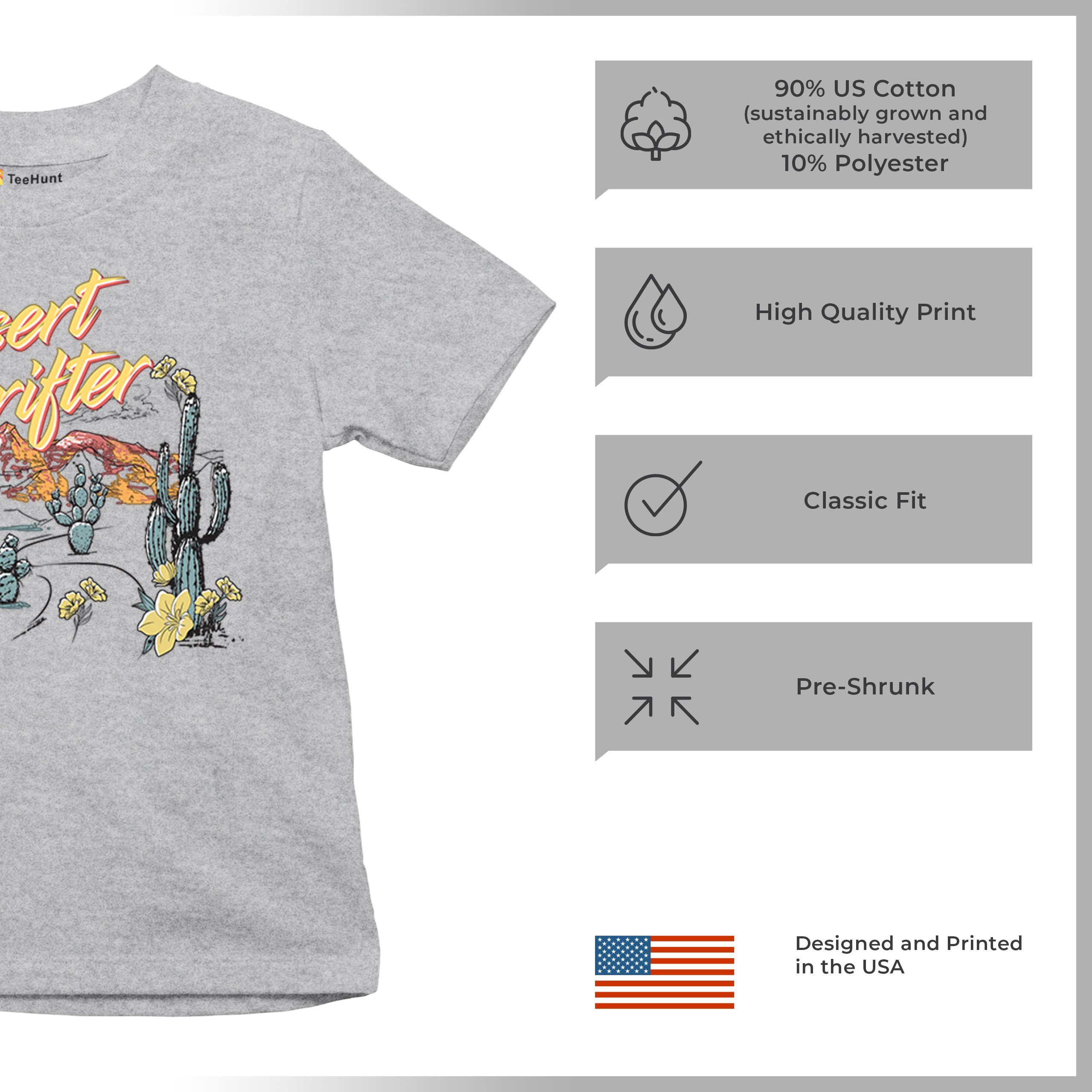Desert Drifter Youth T-shirt Vintage Boho Desert Vibe Southwest Cactus Kids - Picture 21 of 50