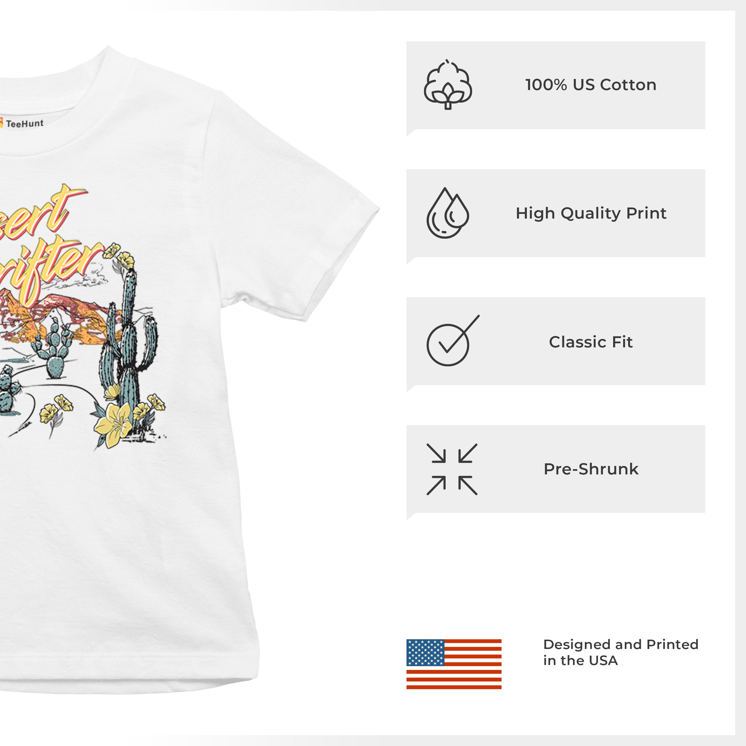 Desert Drifter Youth T-shirt Vintage Boho Desert Vibe Southwest Cactus Kids - Picture 7 of 50