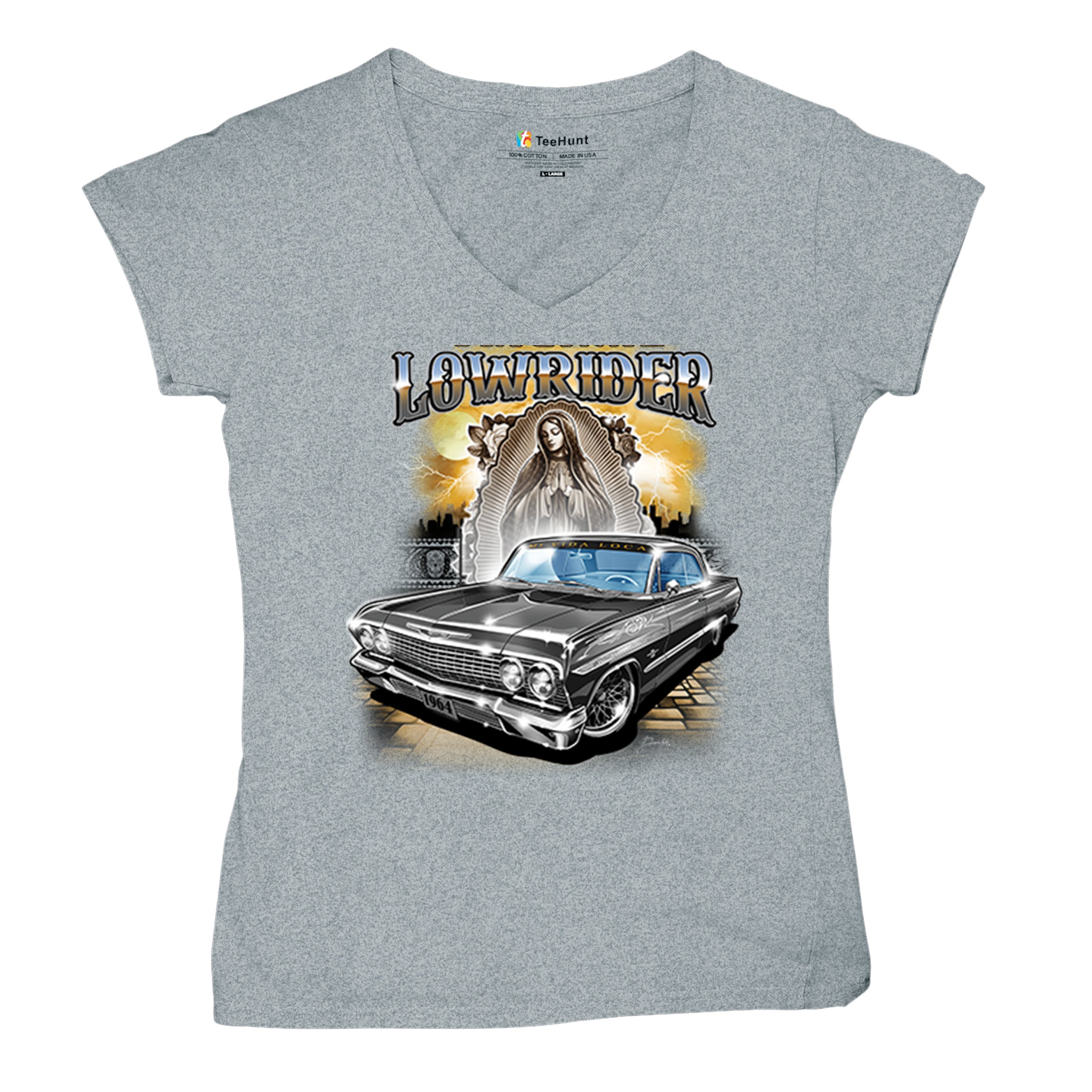 Original Lowrider Women's V-Neck T-shirt Mexican-American LA Cali Latino Tee