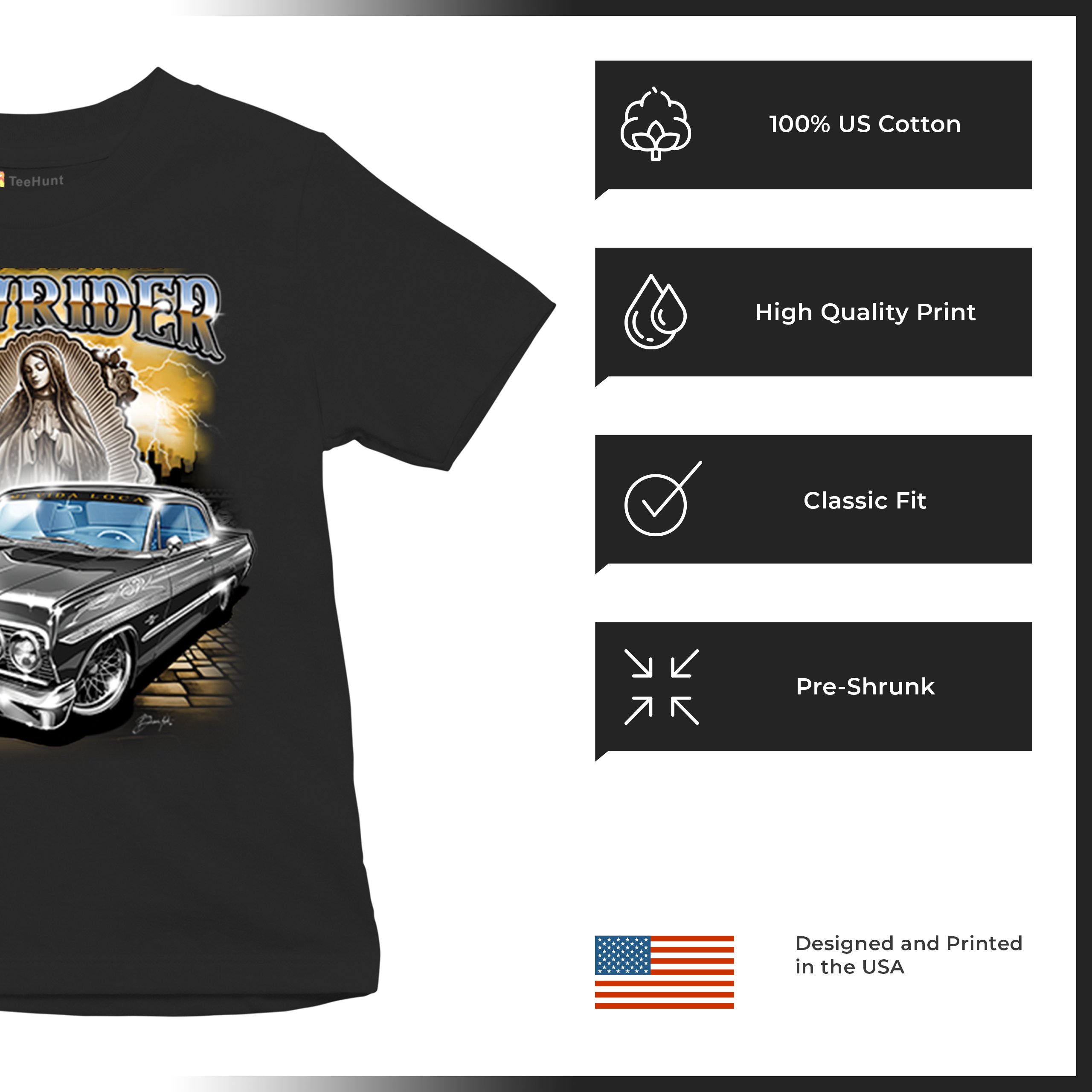Original Lowrider Youth T-shirt Mexican-American LA Classic Cali Latino Kids - Picture 7 of 50