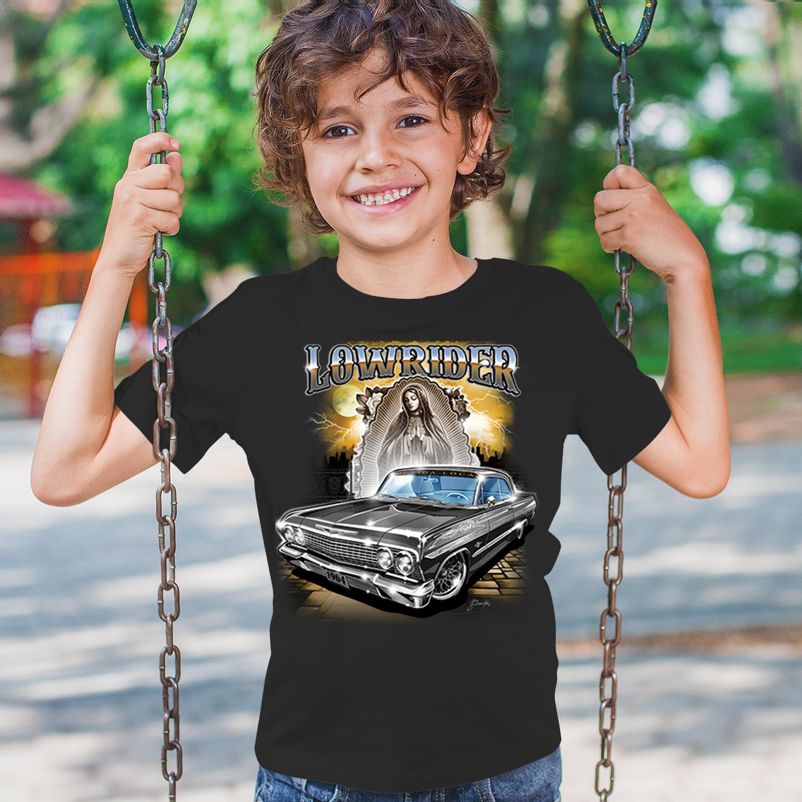 Original Lowrider Youth T-shirt Mexican-American LA Classic Cali Latino Kids - Picture 5 of 50