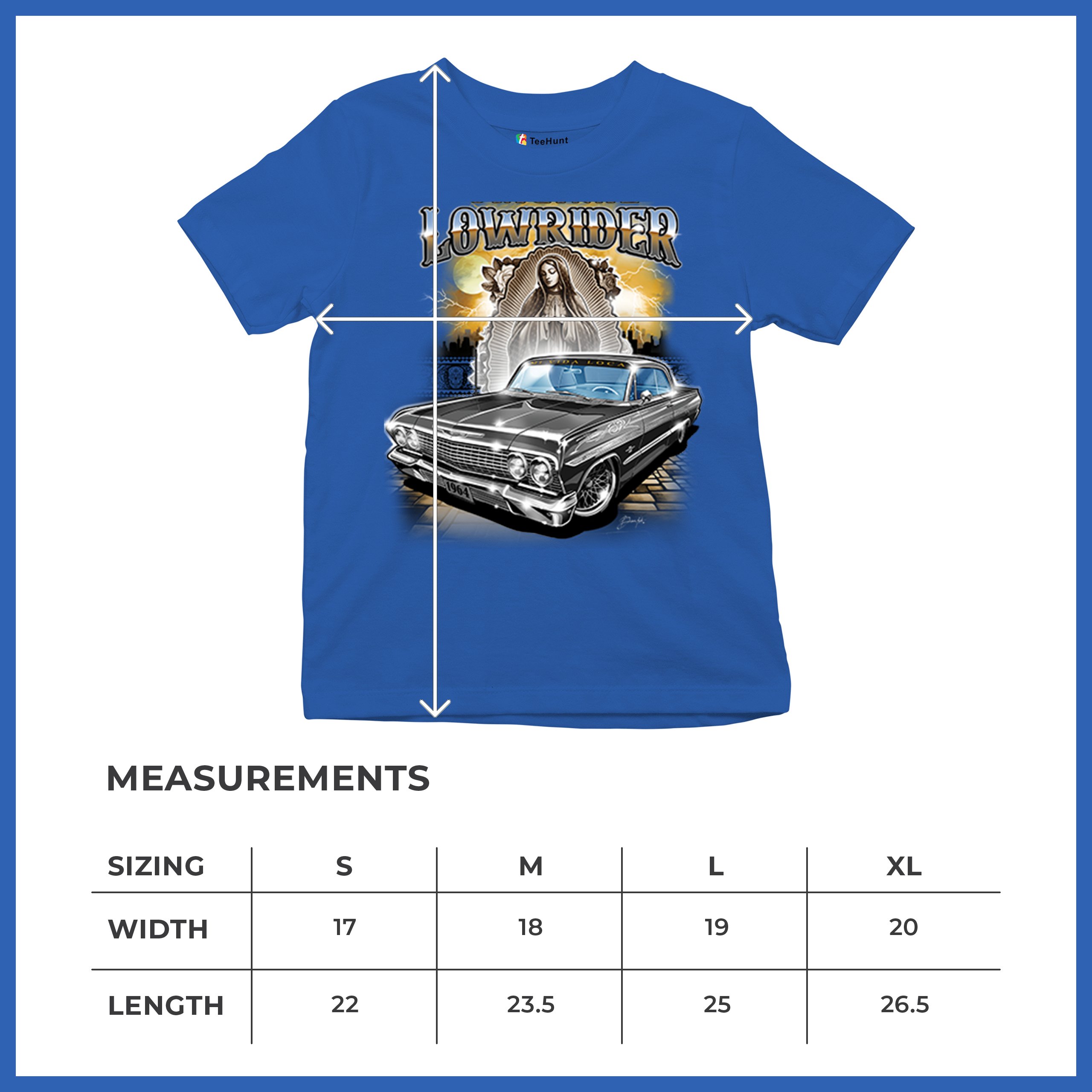 Original Lowrider Youth T-shirt Mexican-American LA Classic Cali Latino Kids - Picture 43 of 50