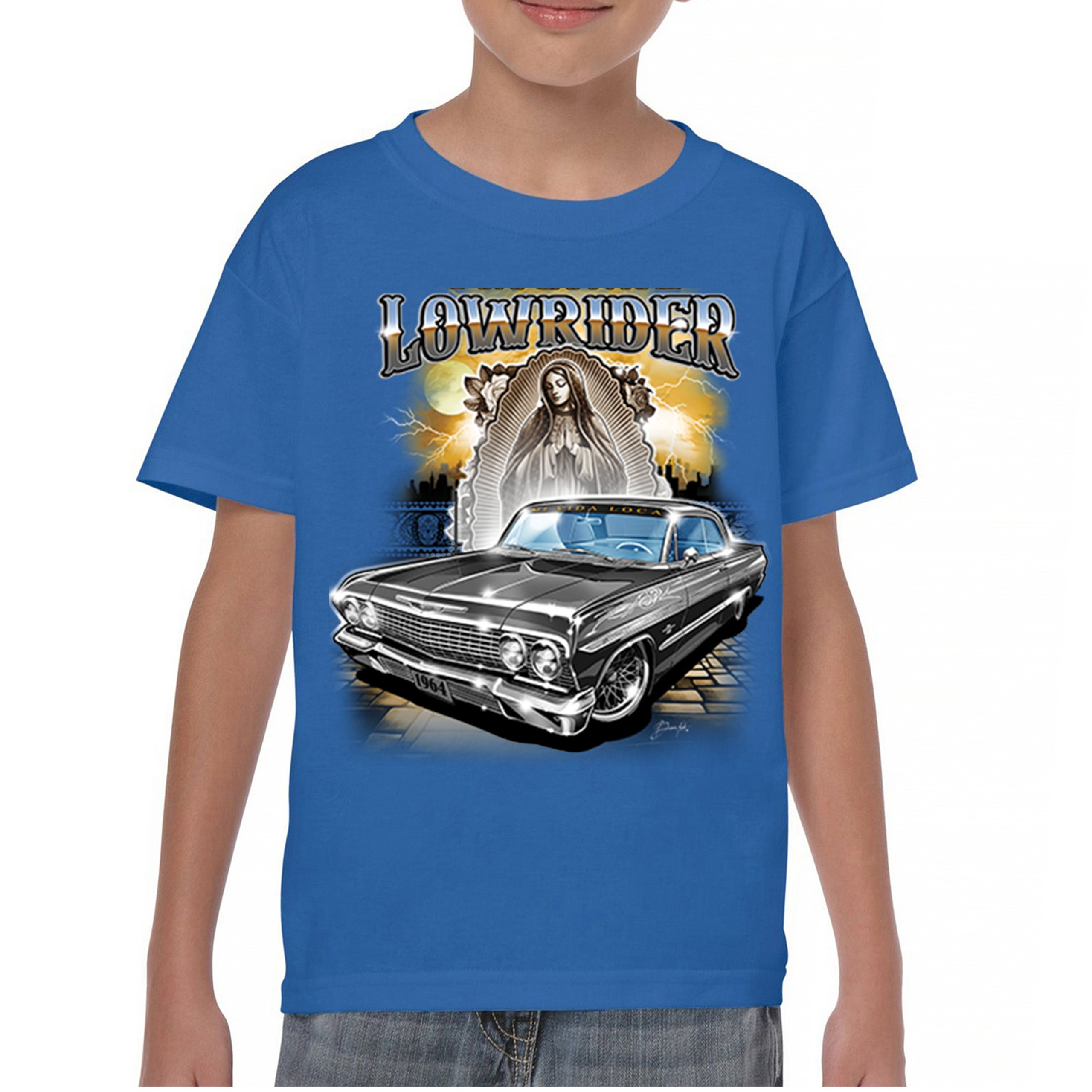 Original Lowrider Youth T-shirt Mexican-American LA Classic Cali Latino Kids - Picture 37 of 50