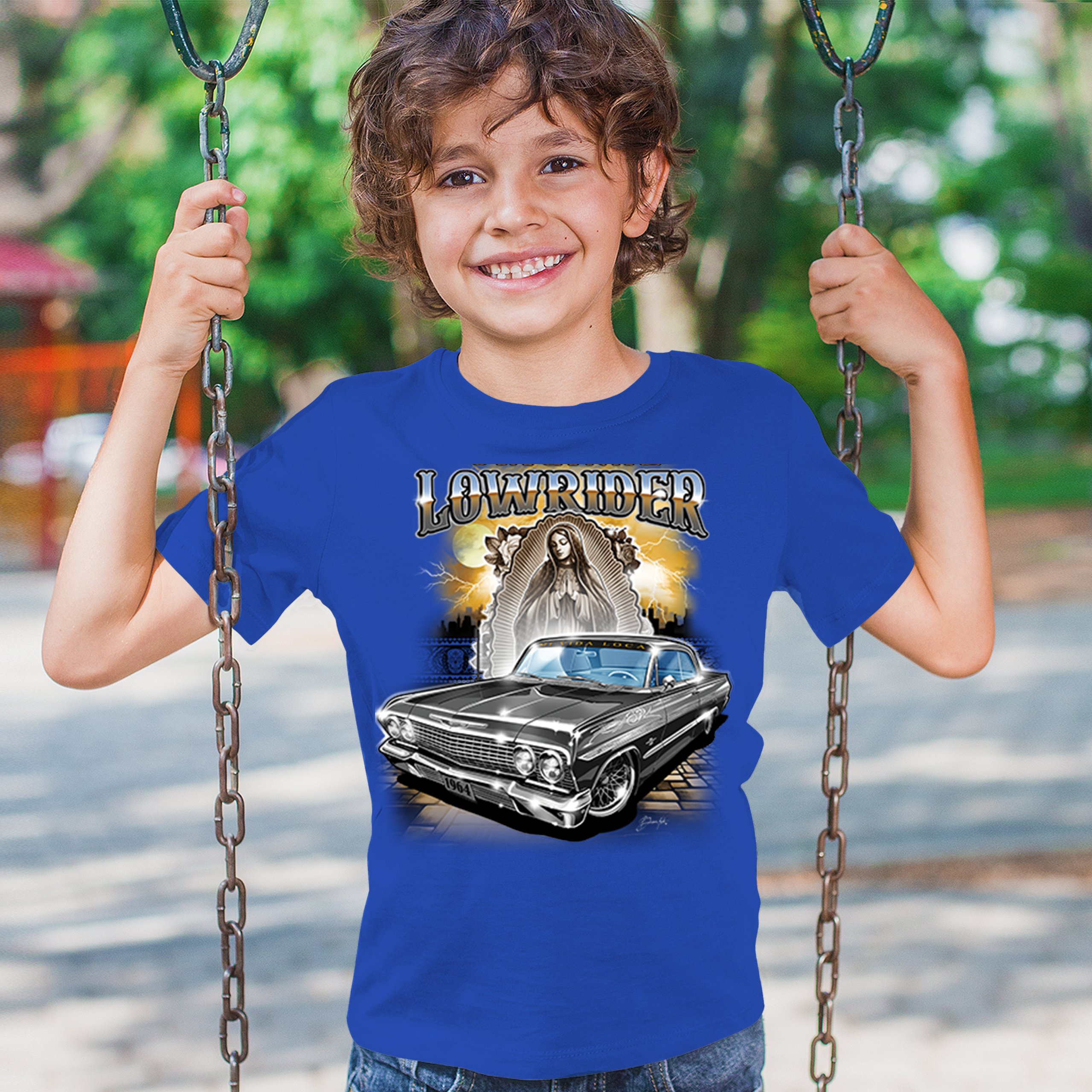 Original Lowrider Youth T-shirt Mexican-American LA Classic Cali Latino Kids - Picture 40 of 50