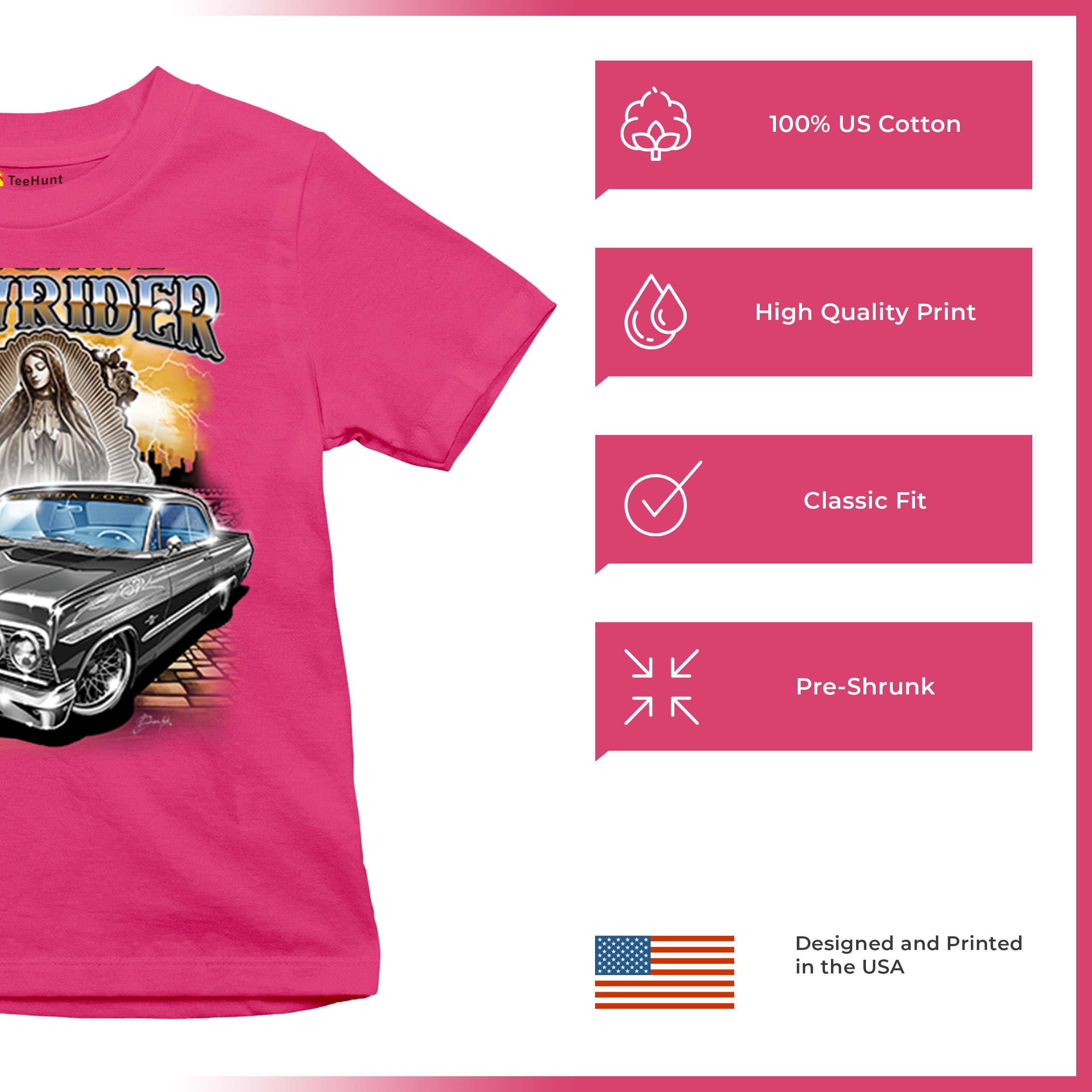 Original Lowrider Youth T-shirt Mexican-American LA Classic Cali Latino Kids - Picture 49 of 50