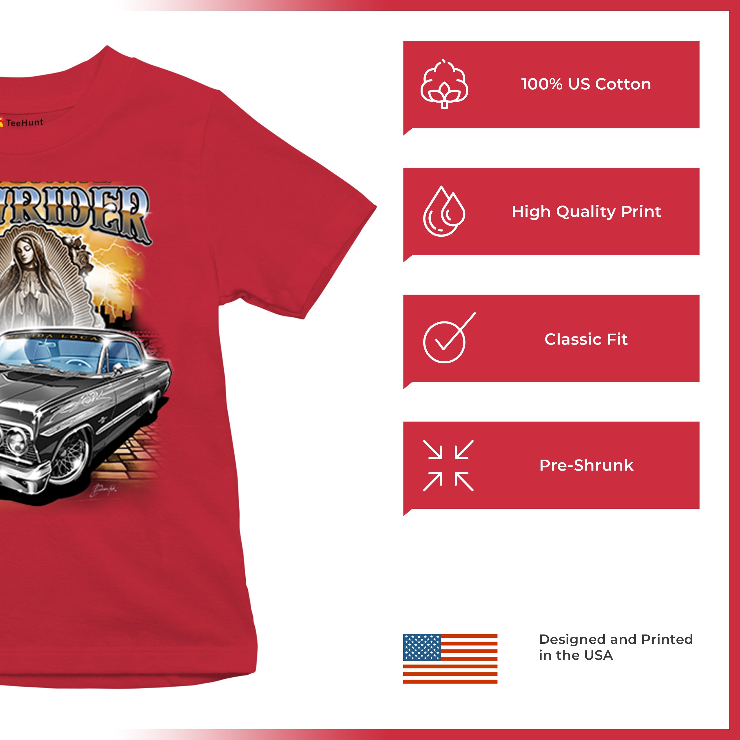 Original Lowrider Youth T-shirt Mexican-American LA Classic Cali Latino Kids - Picture 21 of 50