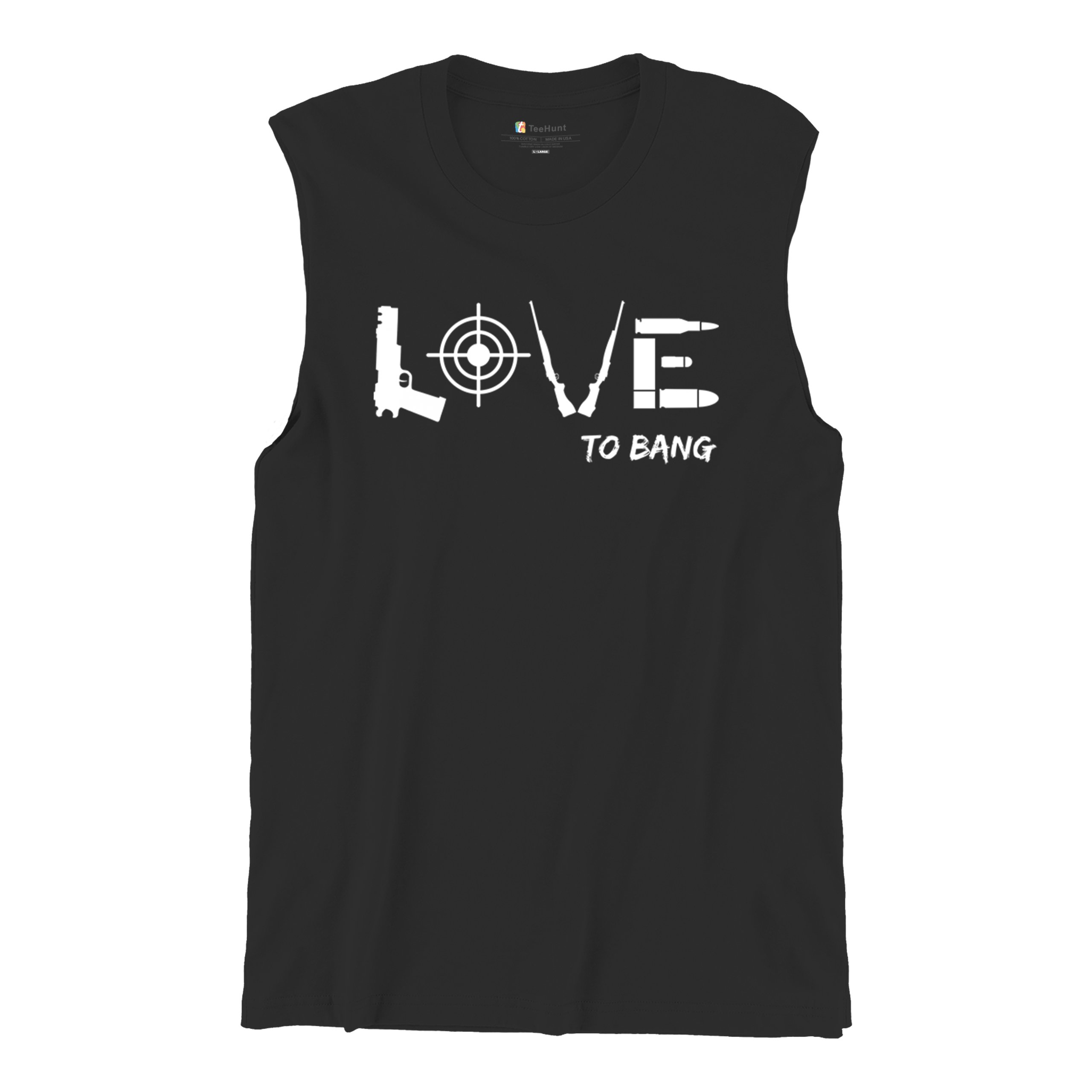 Love to Bang Muscle Shirt 2nd Amendment 2A Gun Right Don't Tread on Me Men's - Picture 6 of 29