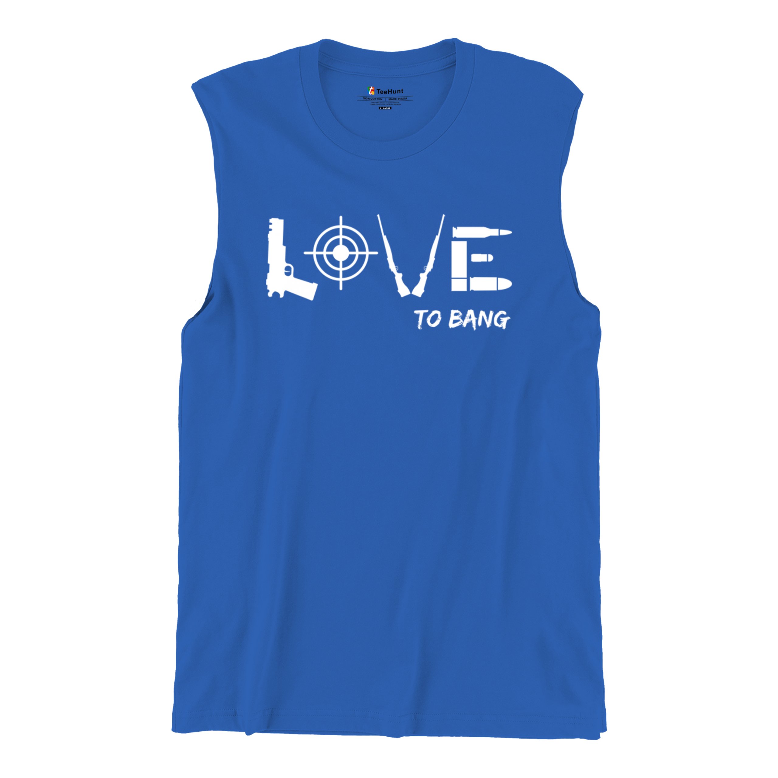 Love to Bang Muscle Shirt 2nd Amendment 2A Gun Right Don't Tread on Me Men's - Picture 27 of 29