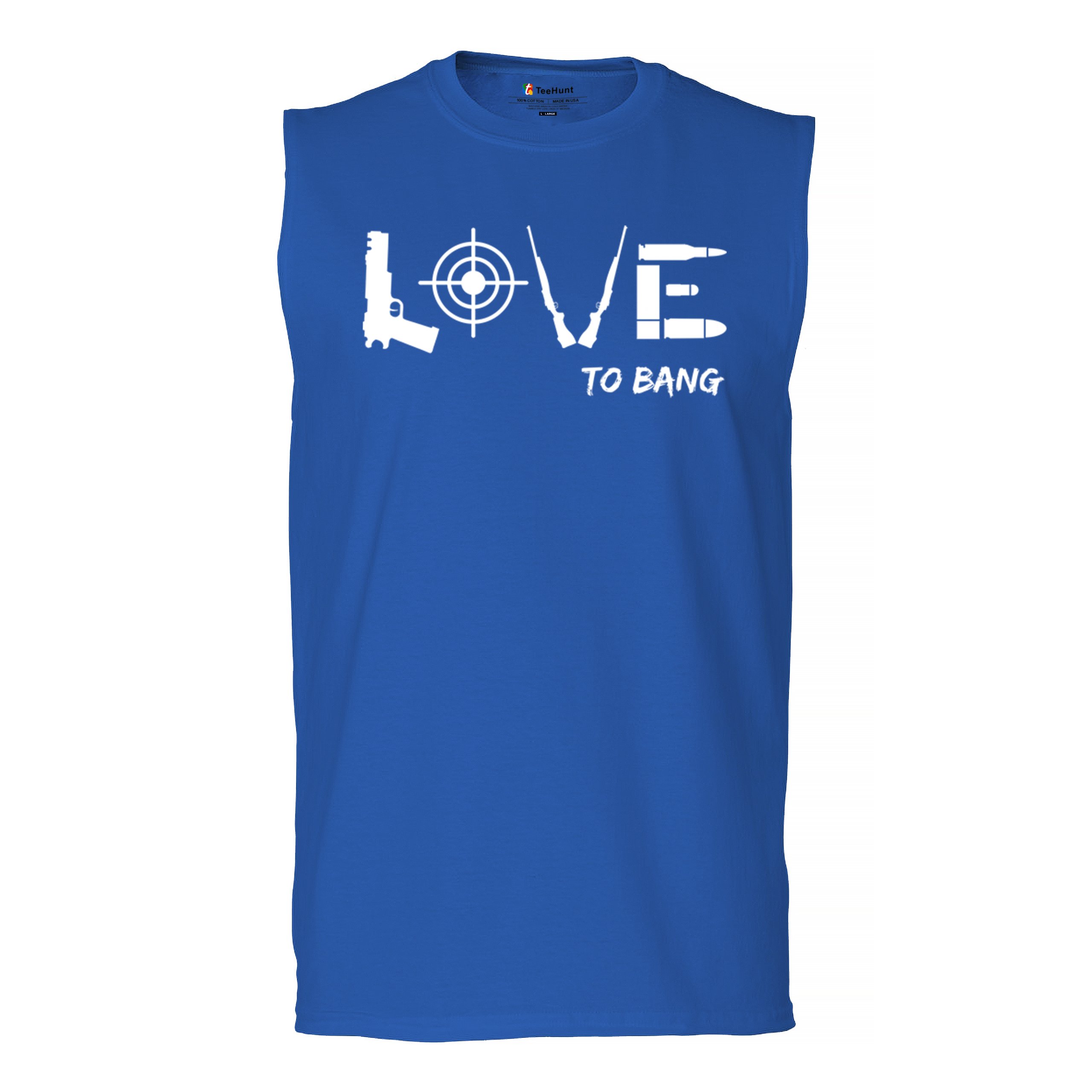 Love to Bang Muscle Shirt 2nd Amendment 2A Gun Right Don't Tread on Me Men's - Picture 23 of 29