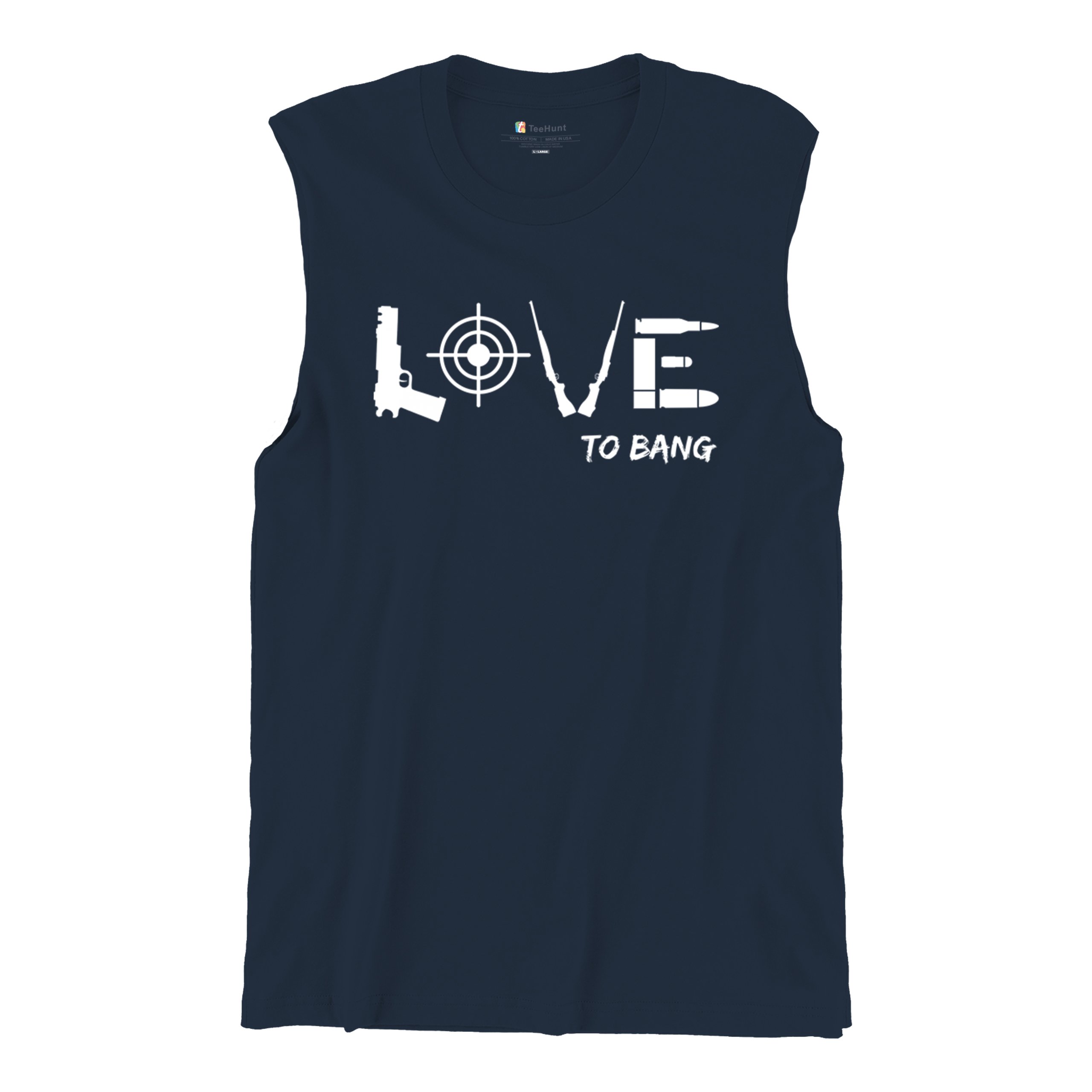 Love to Bang Muscle Shirt 2nd Amendment 2A Gun Right Don't Tread on Me Men's - Picture 20 of 29