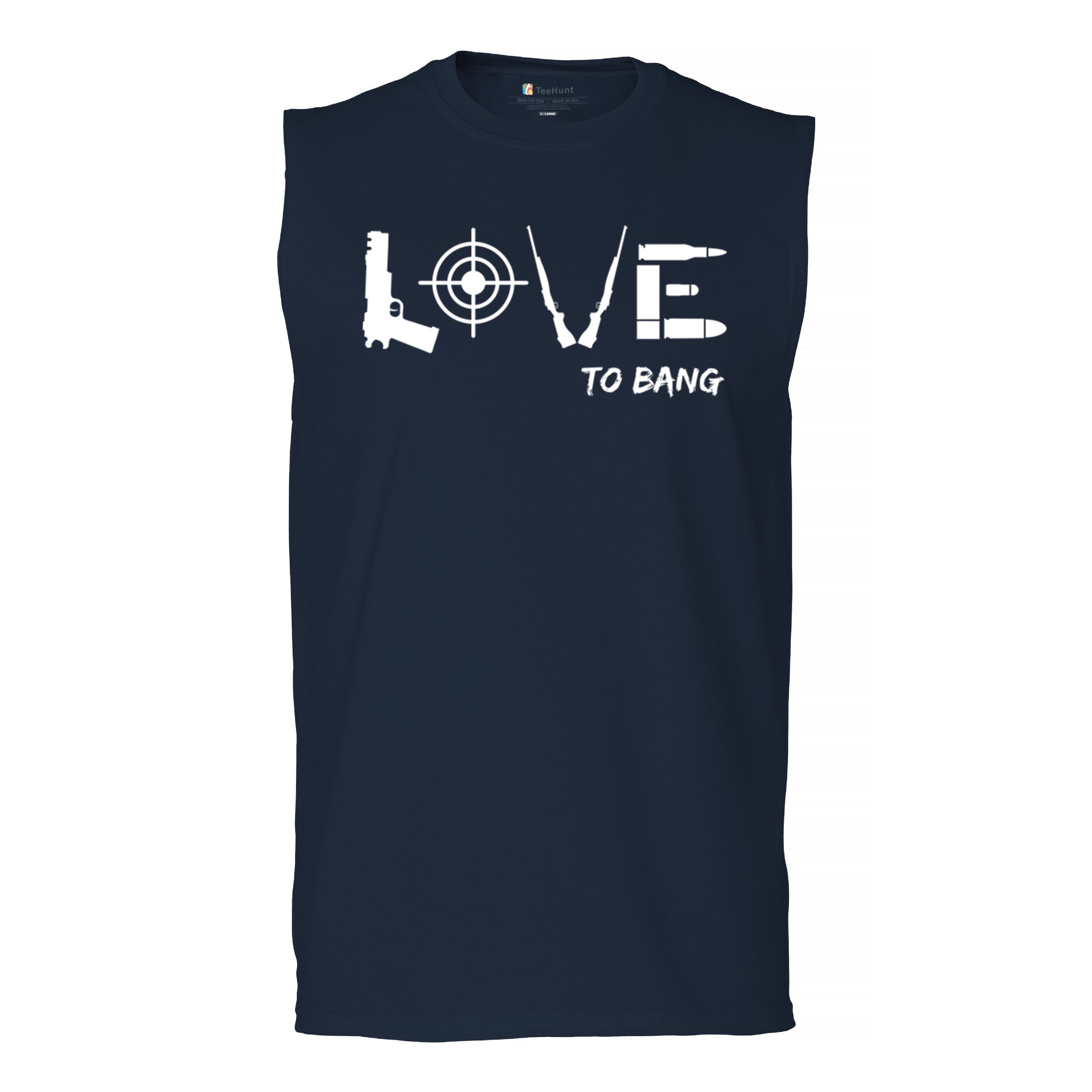 Love to Bang Muscle Shirt 2nd Amendment 2A Gun Right Don't Tread on Me Men's - Picture 16 of 29