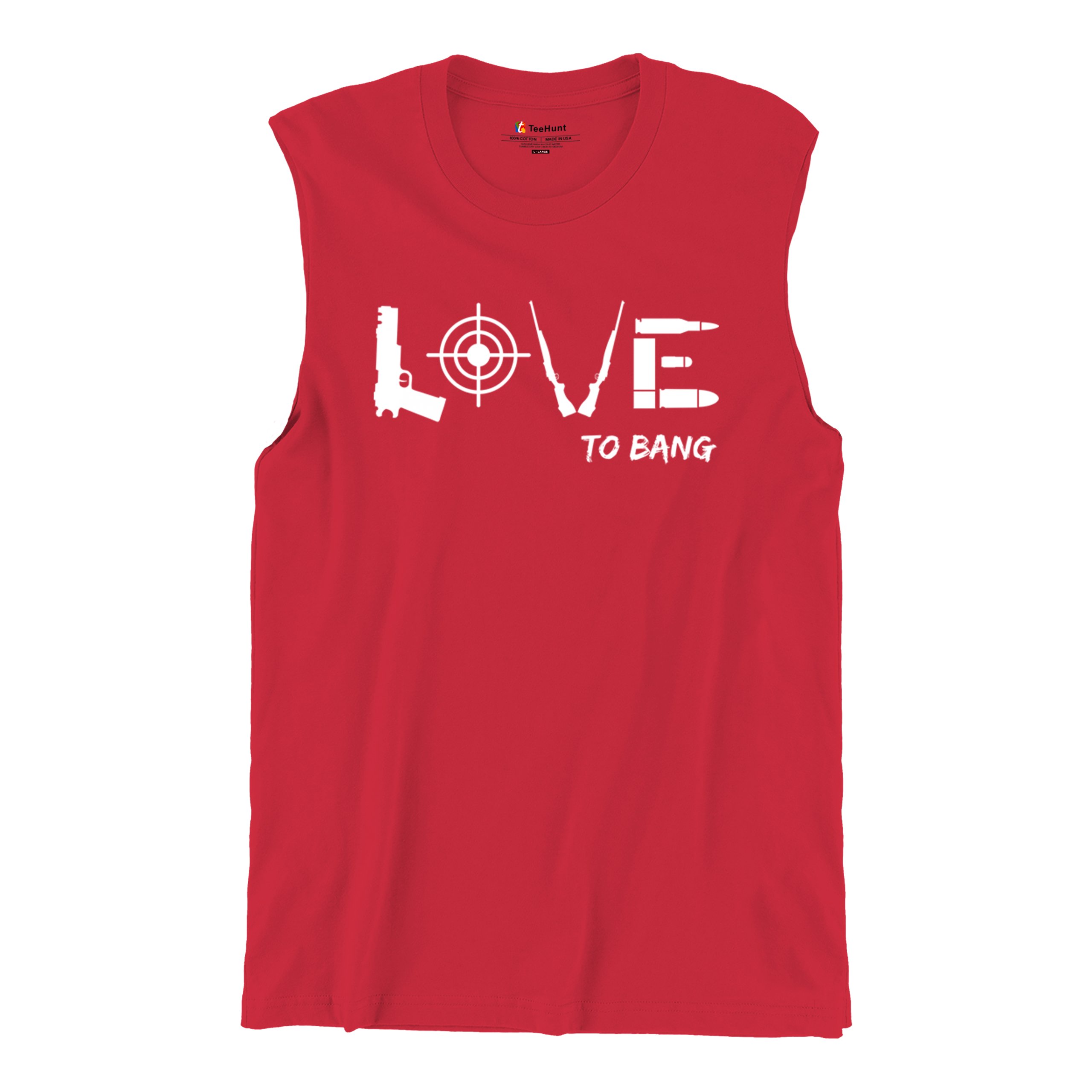 Love to Bang Muscle Shirt 2nd Amendment 2A Gun Right Don't Tread on Me Men's - Picture 13 of 29