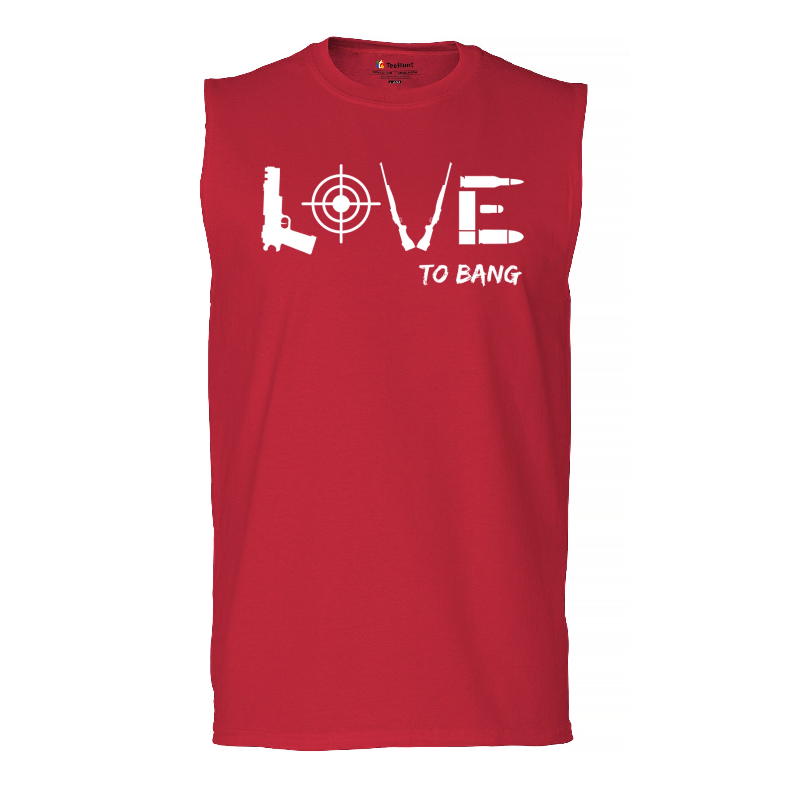 Love to Bang Muscle Shirt 2nd Amendment 2A Gun Right Don't Tread on Me Men's - Picture 9 of 29