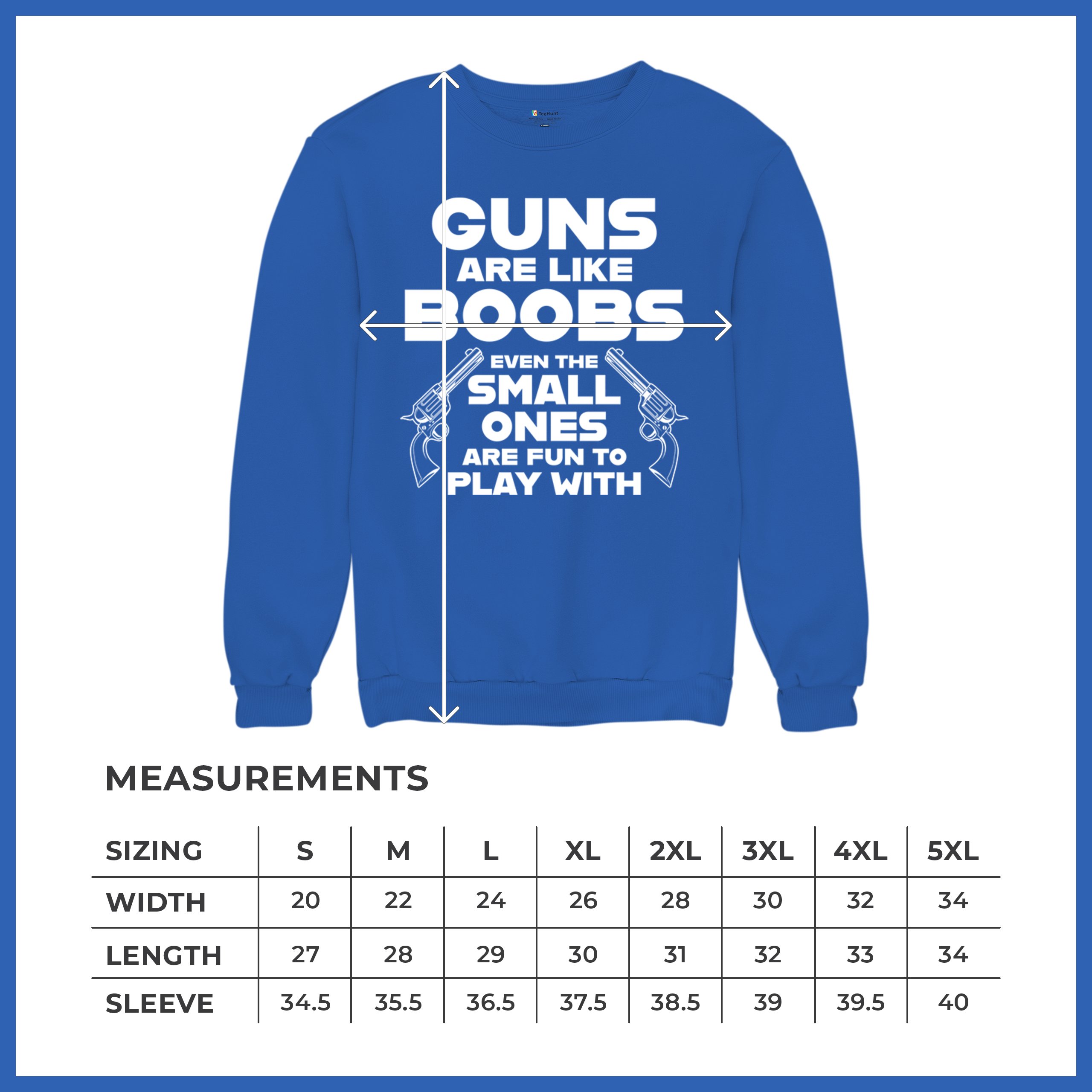 Guns Are Like Boobs Sweatshirt Funny 2nd Amendment 2A Dont Tread on Me Crewneck - Picture 36 of 36