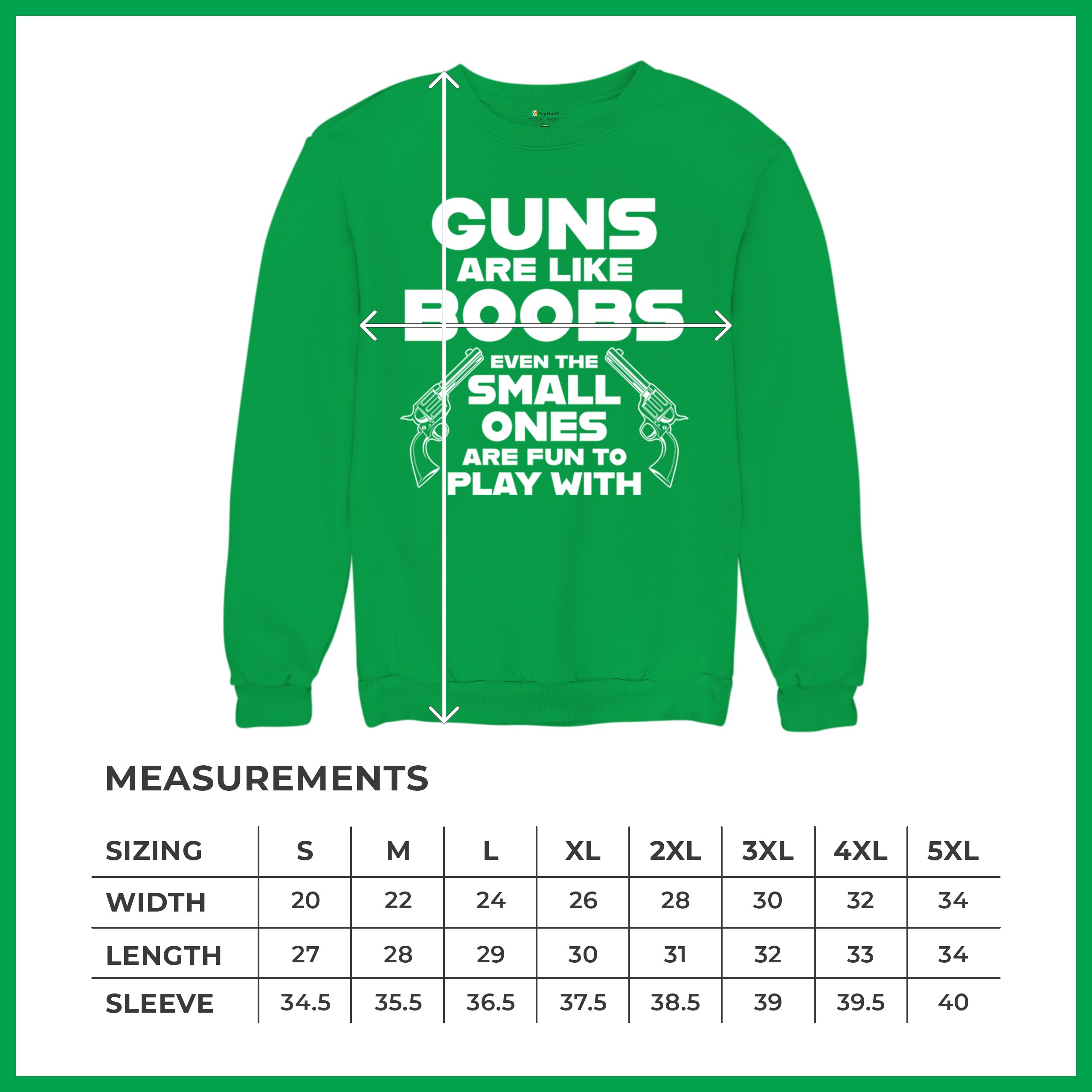 Guns Are Like Boobs Sweatshirt Funny 2nd Amendment 2A Dont Tread on Me Crewneck - Picture 29 of 36
