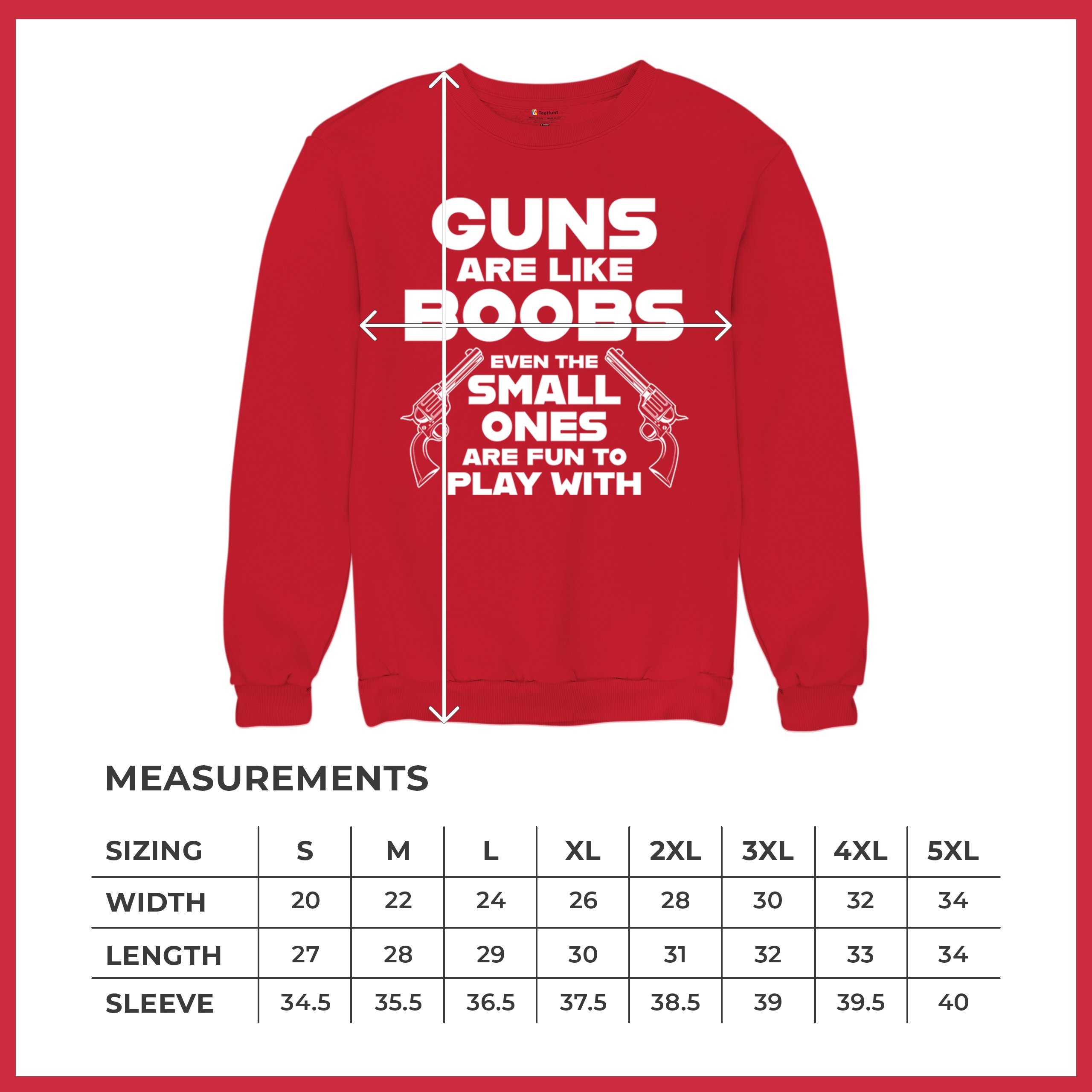 Guns Are Like Boobs Sweatshirt Funny 2nd Amendment 2A Dont Tread on Me Crewneck - Picture 15 of 36