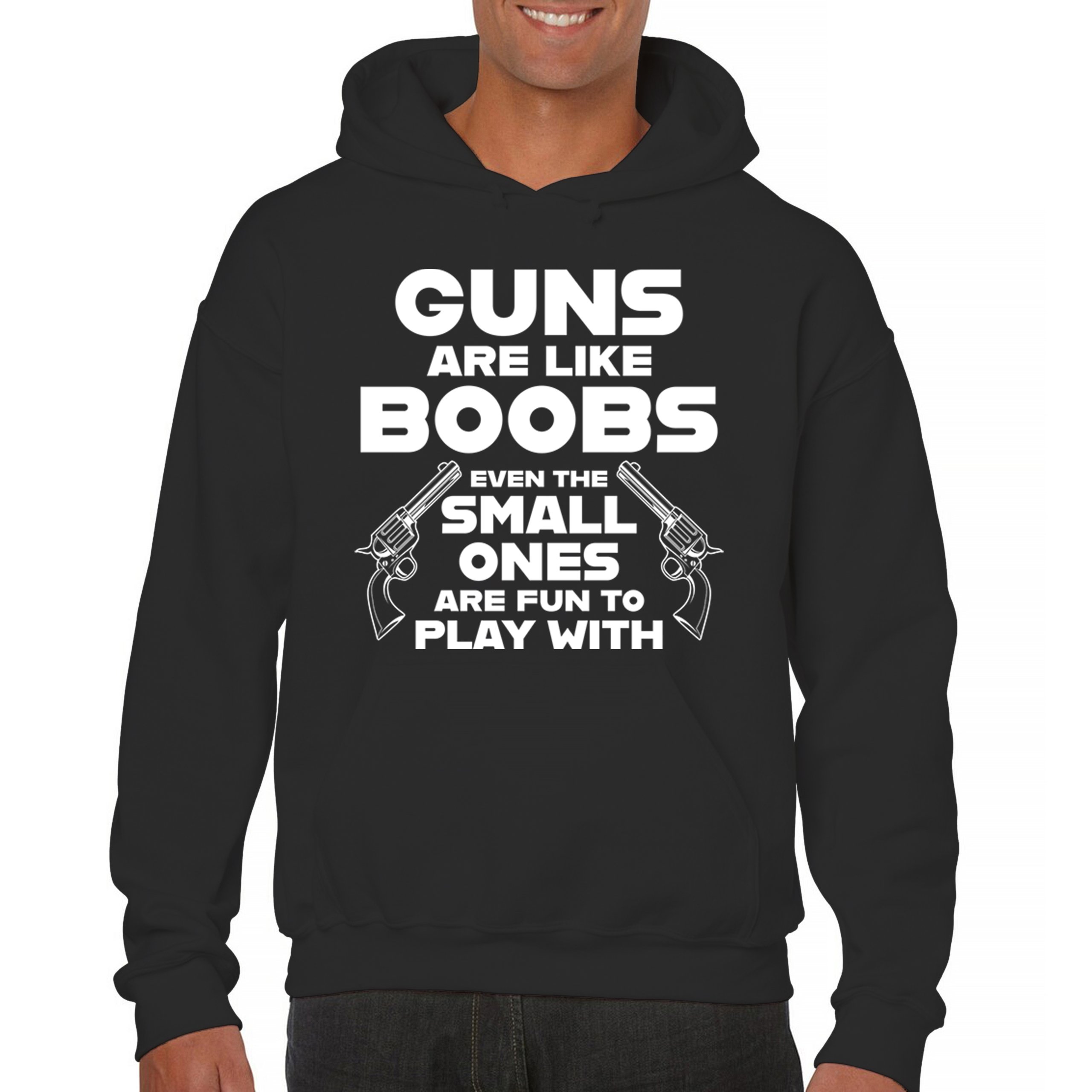 Guns Are Like Boobs Sweatshirt Funny 2nd Amendment 2A Dont Tread on Me Hoodie - Picture 2 of 36