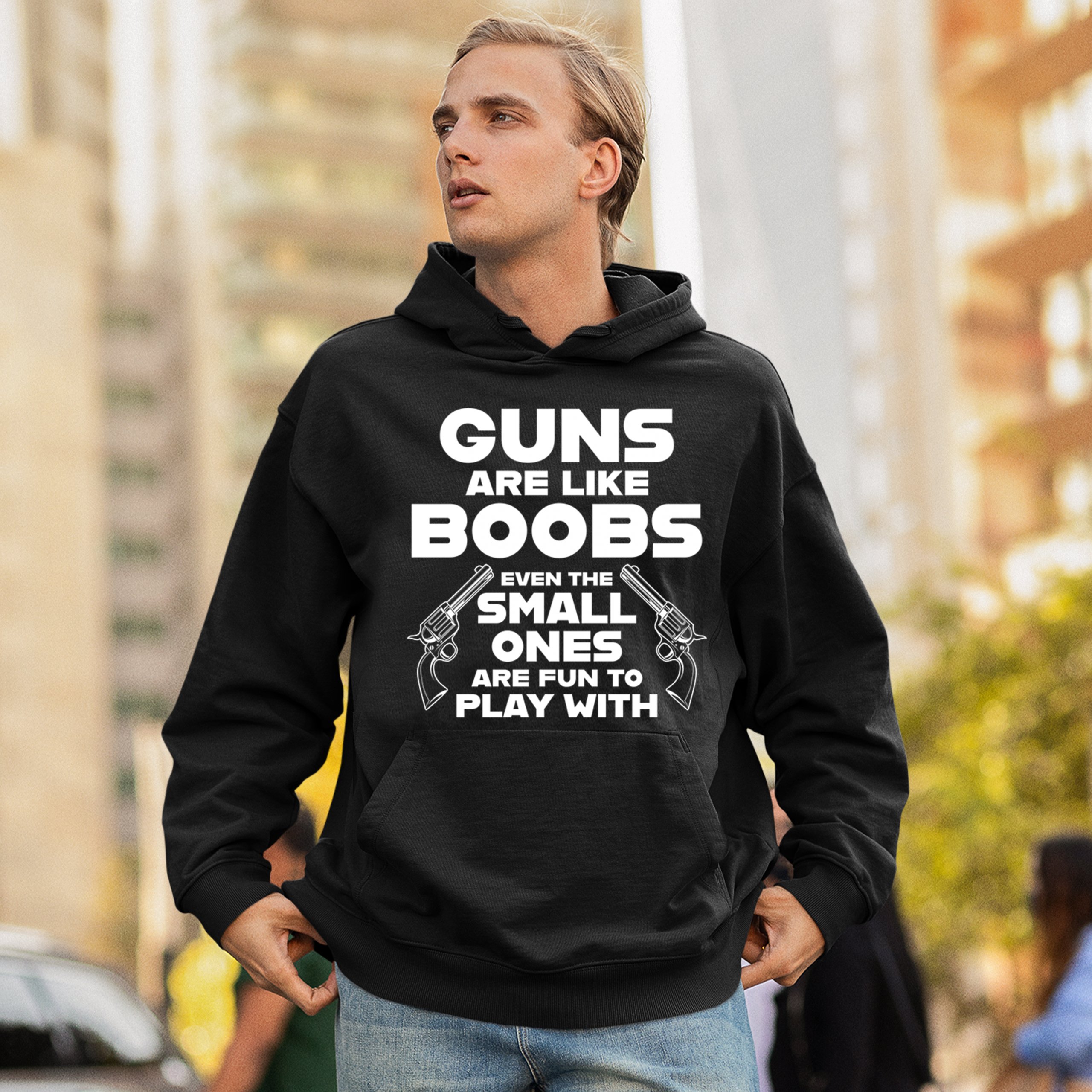 Guns Are Like Boobs Sweatshirt Funny 2nd Amendment 2A Dont Tread on Me Hoodie - Picture 5 of 36