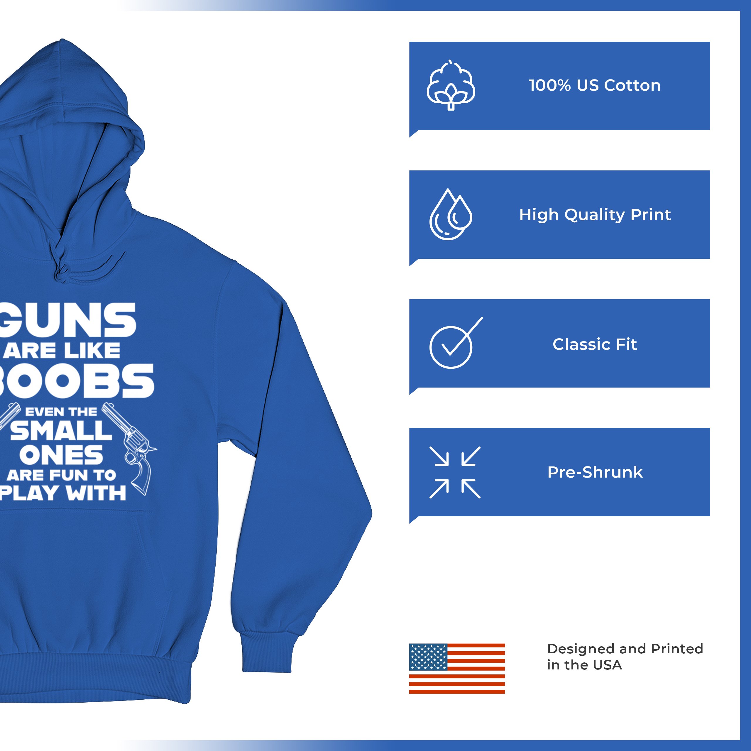 Guns Are Like Boobs Sweatshirt Funny 2nd Amendment 2A Dont Tread on Me Hoodie - Picture 28 of 36