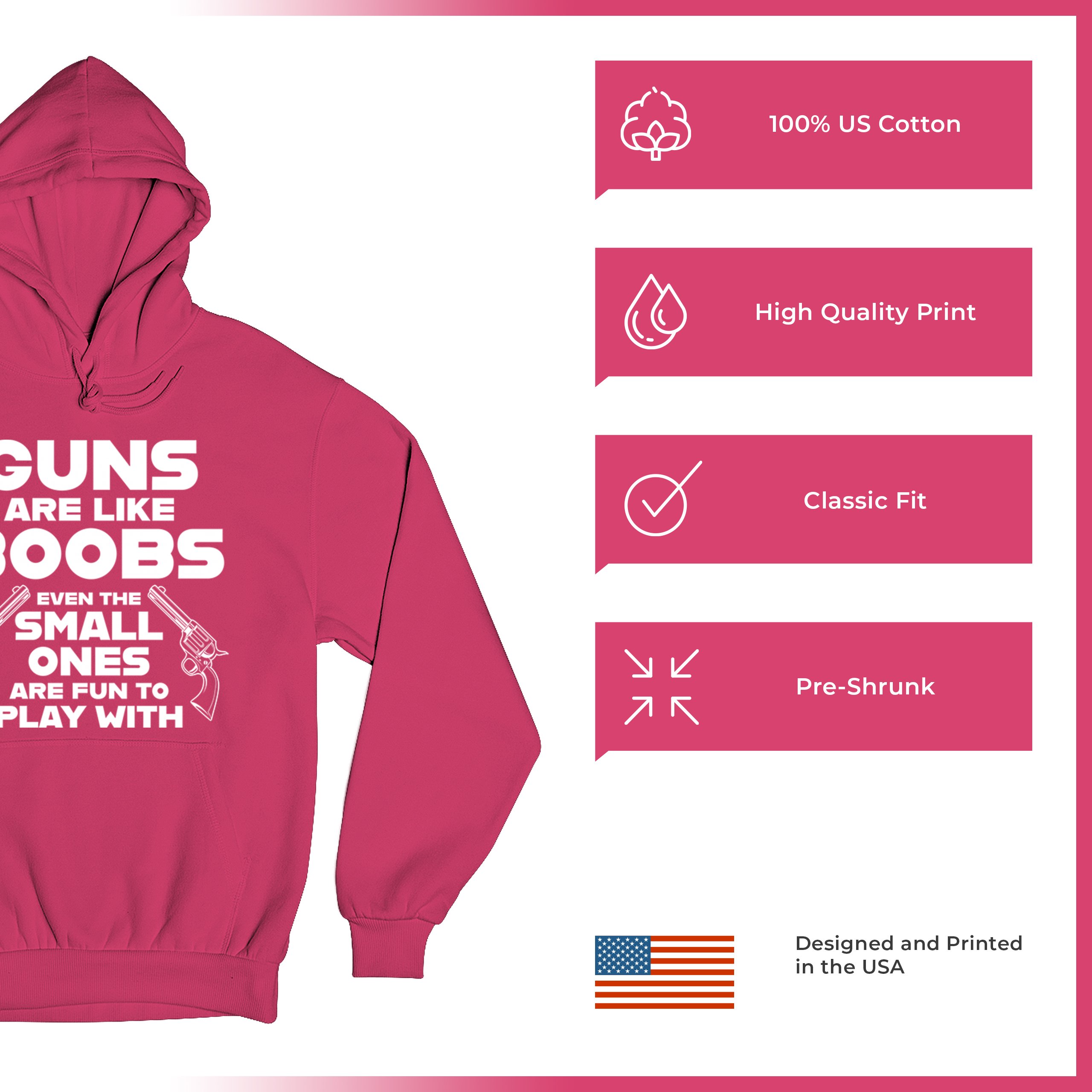 Guns Are Like Boobs Sweatshirt Funny 2nd Amendment 2A Dont Tread on Me Hoodie - Picture 35 of 36