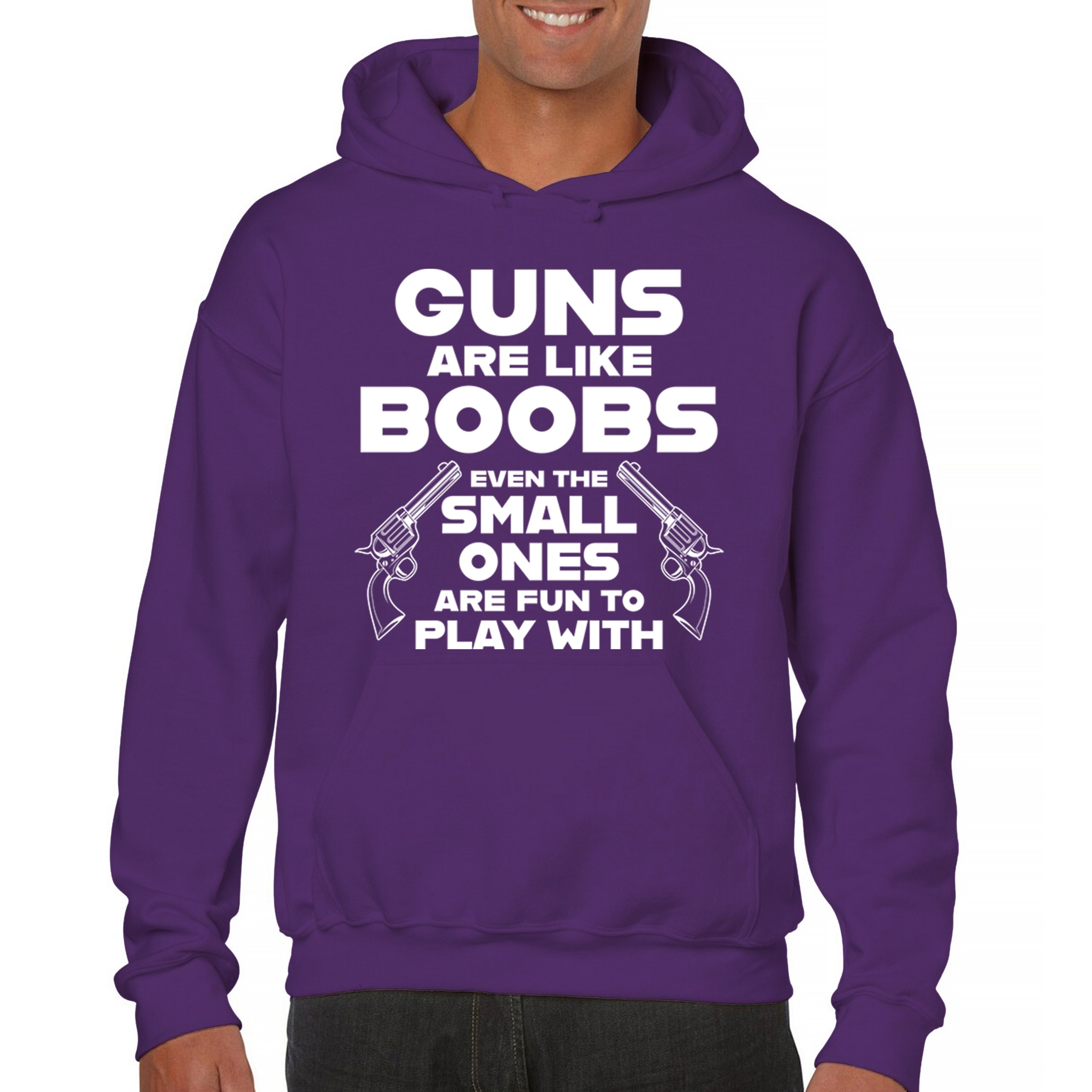 Guns Are Like Boobs Sweatshirt Funny 2nd Amendment 2A Dont Tread on Me Hoodie - Picture 9 of 36