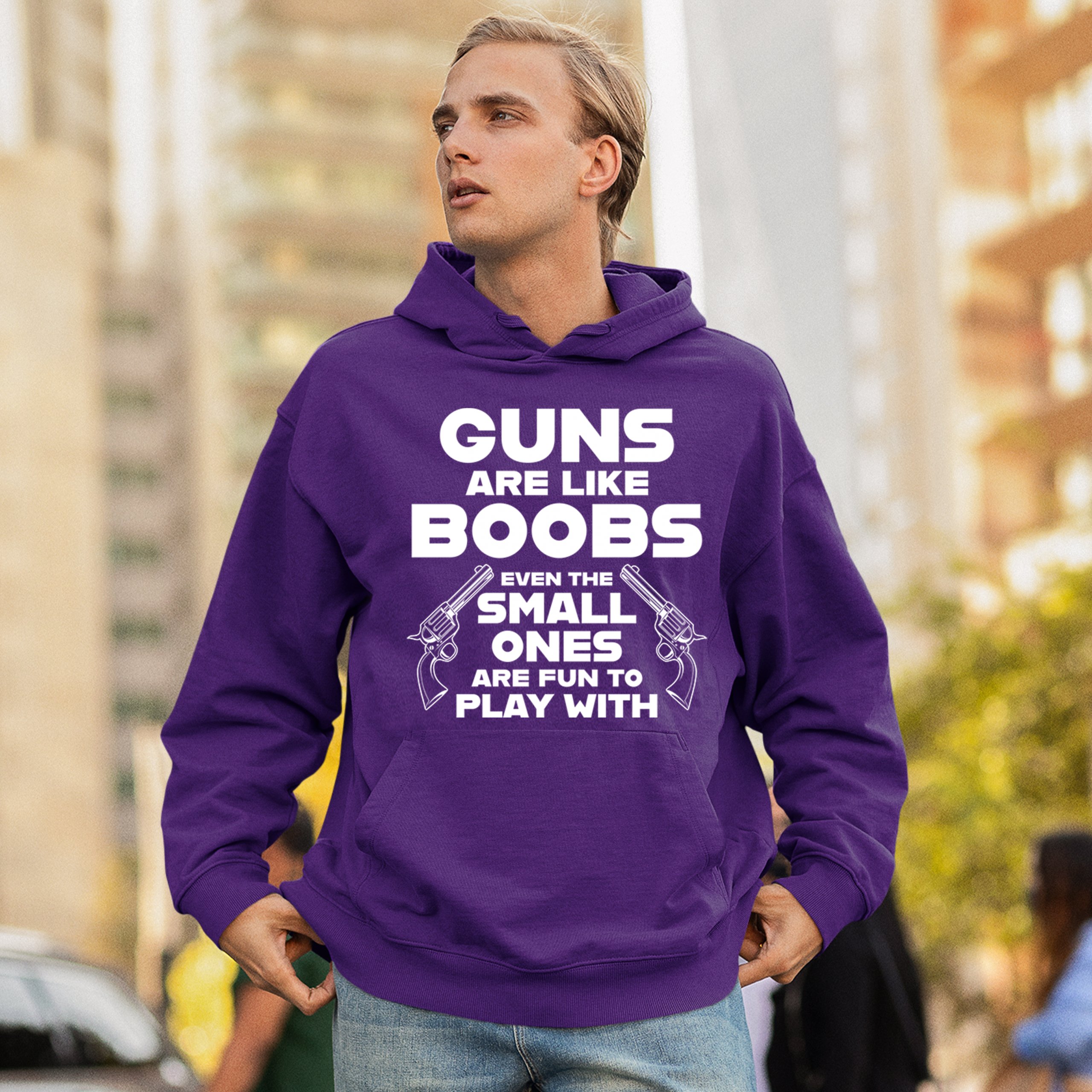 Guns Are Like Boobs Sweatshirt Funny 2nd Amendment 2A Dont Tread on Me Hoodie - Picture 12 of 36