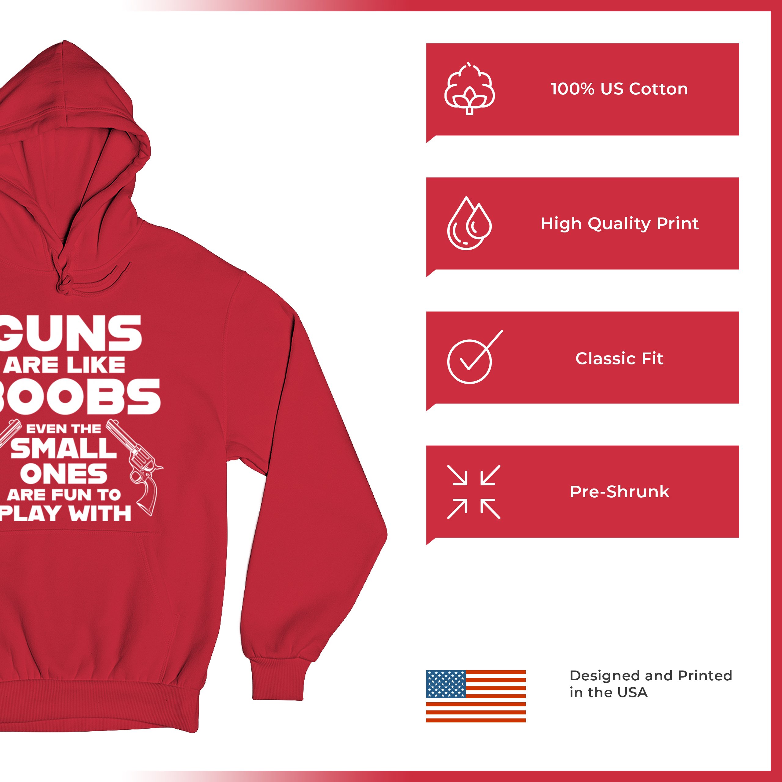 Guns Are Like Boobs Sweatshirt Funny 2nd Amendment 2A Dont Tread on Me Hoodie - Picture 21 of 36