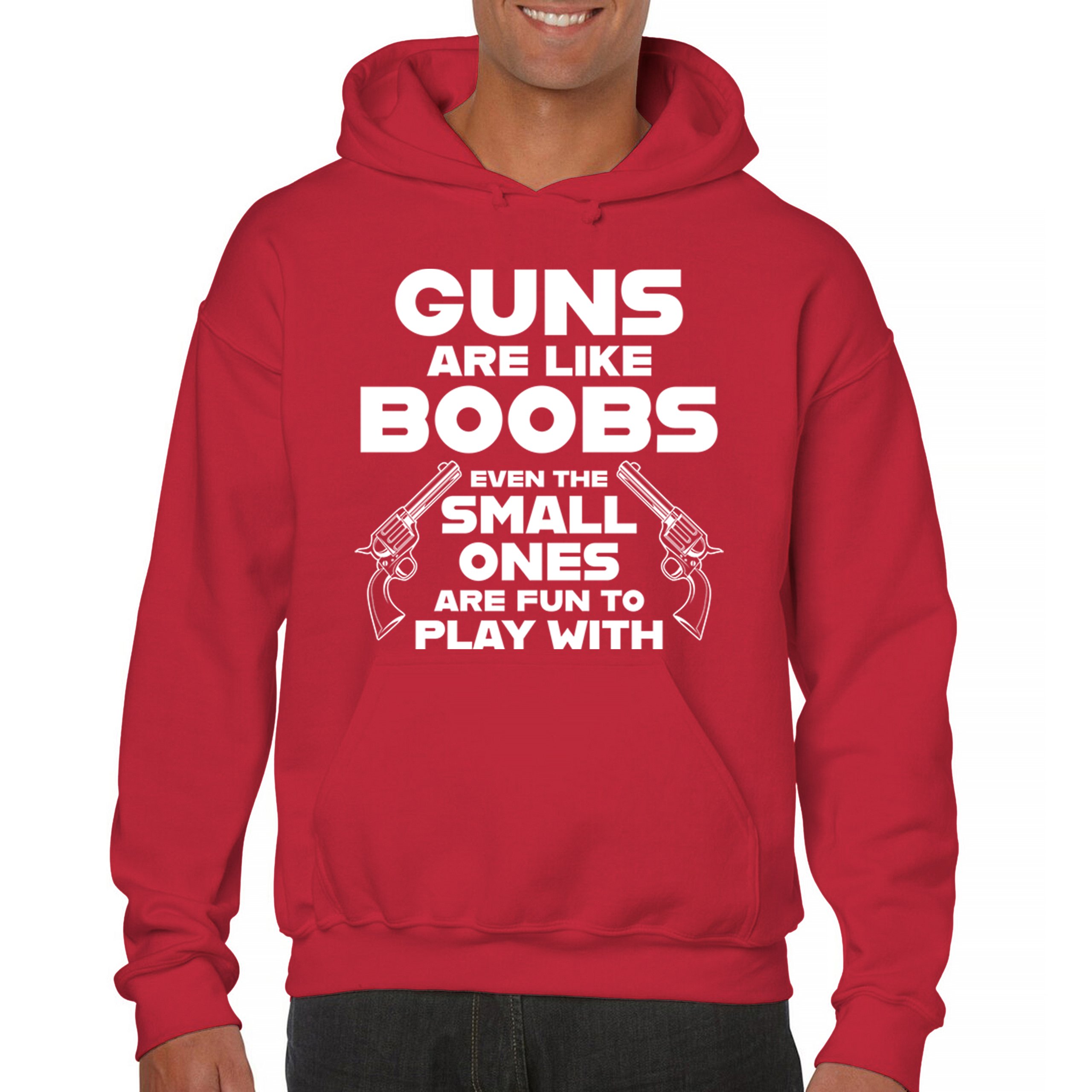 Guns Are Like Boobs Sweatshirt Funny 2nd Amendment 2A Dont Tread on Me Hoodie - Picture 16 of 36