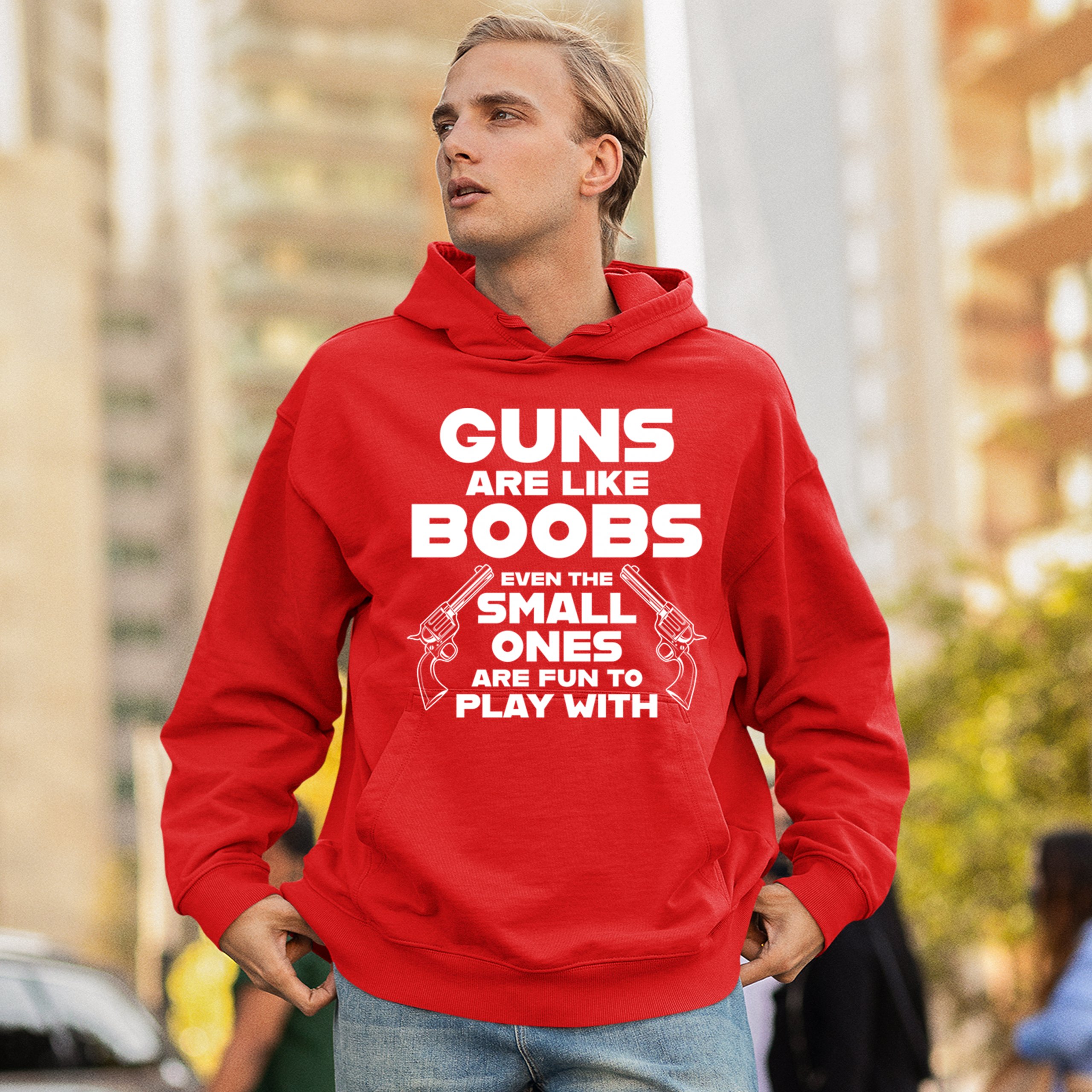 Guns Are Like Boobs Sweatshirt Funny 2nd Amendment 2A Dont Tread on Me Hoodie - Picture 19 of 36