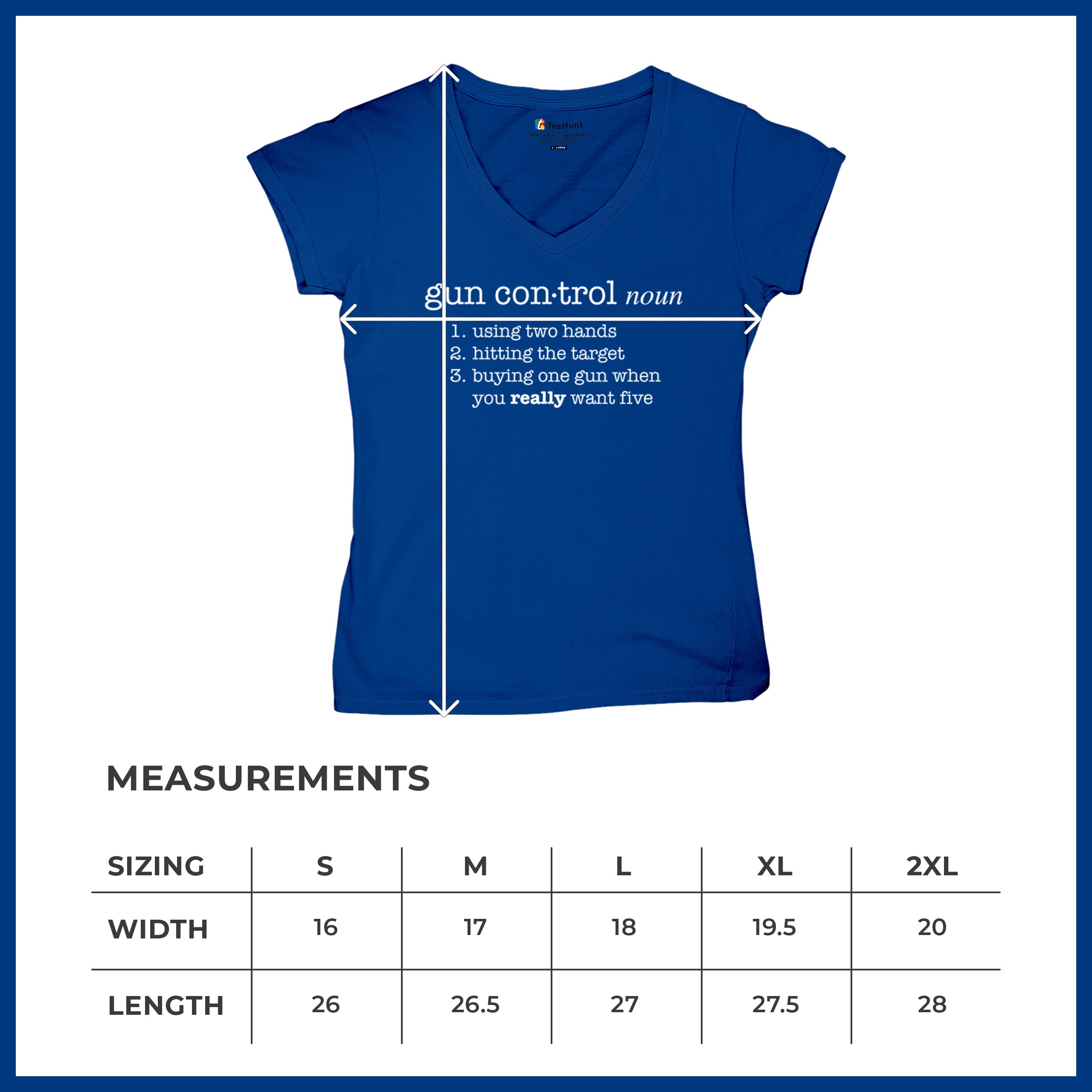 Gun Control Definition Women's V-Neck T-shirt 2nd Amendment 2A Guns Rights Tee - Picture 43 of 50