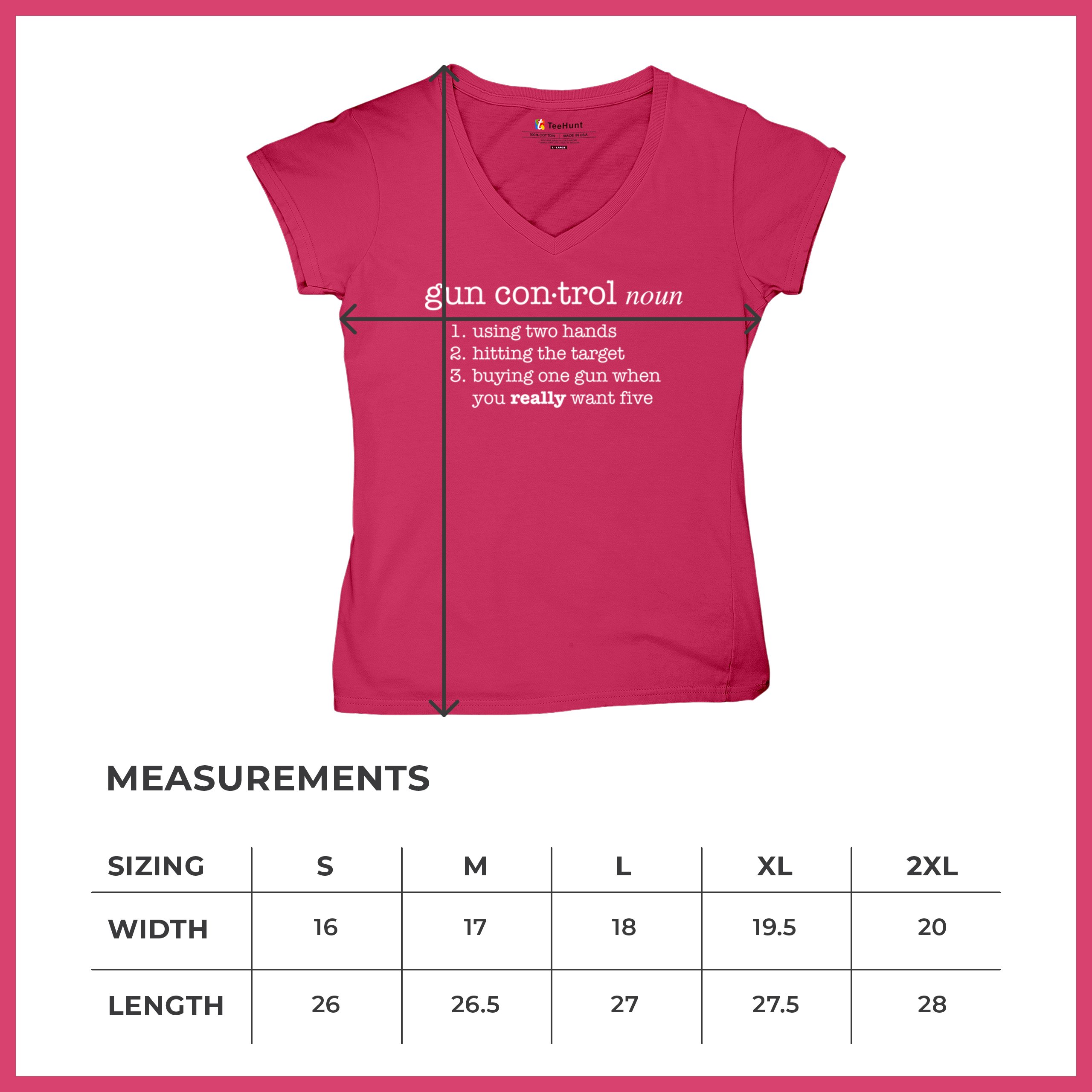 Gun Control Definition Women's V-Neck T-shirt 2nd Amendment 2A Guns Rights Tee - Picture 50 of 50