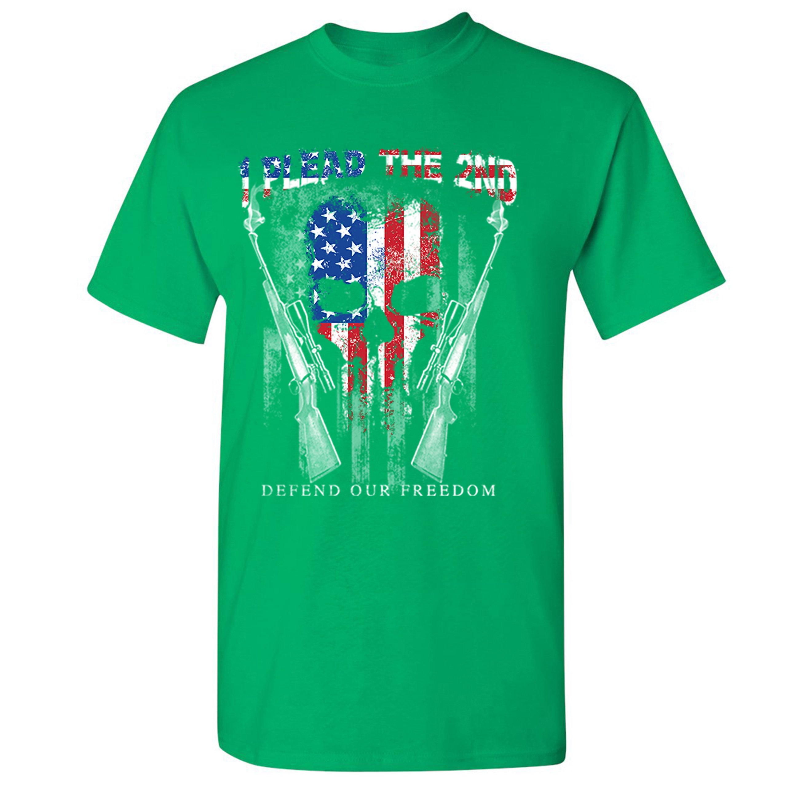 I Plead The 2nd Defend Our Freedom T-shirt American Flag Skull Face Men's Tee - Picture 23 of 49