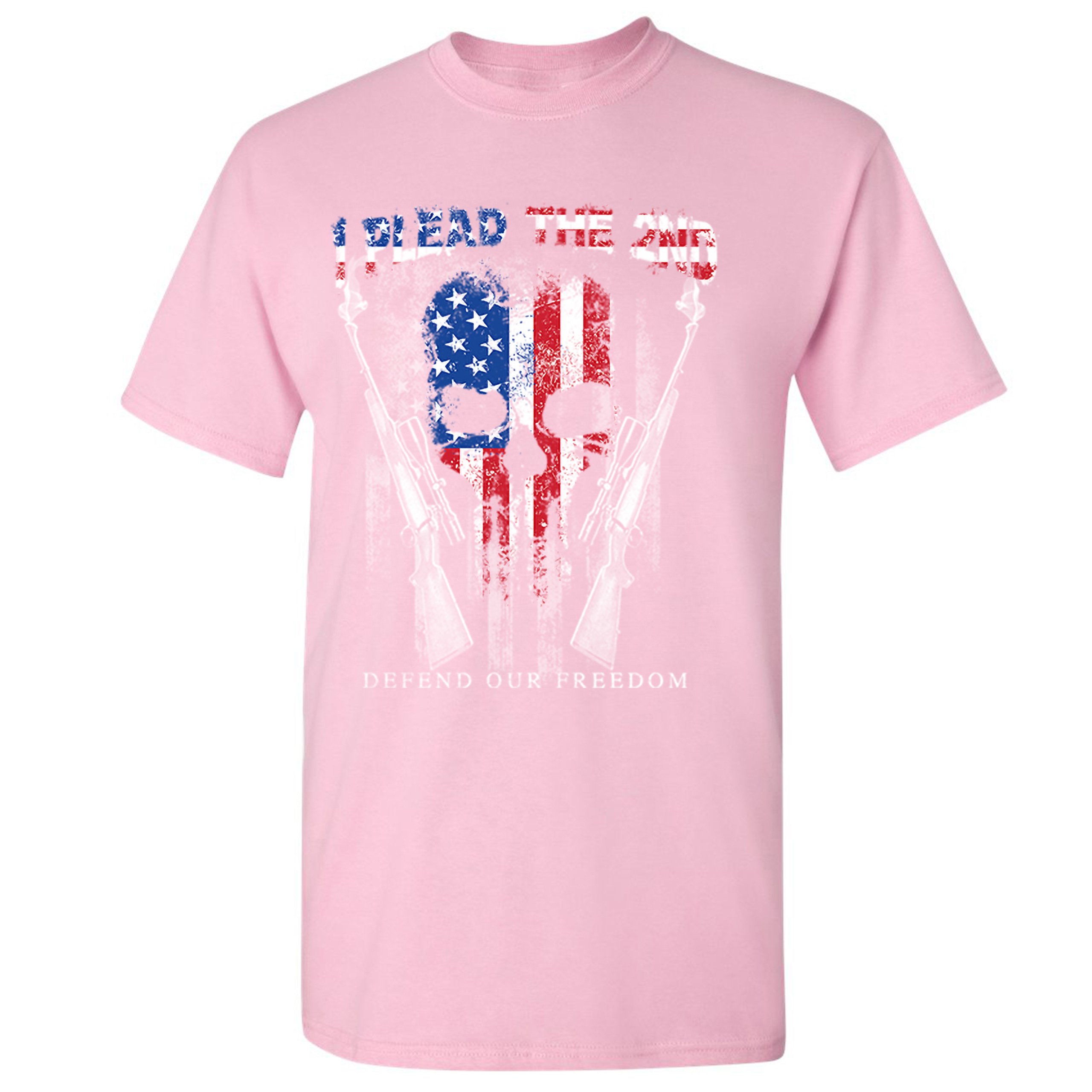 I Plead The 2nd Defend Our Freedom T-shirt American Flag Skull Face Men's Tee - Picture 39 of 49