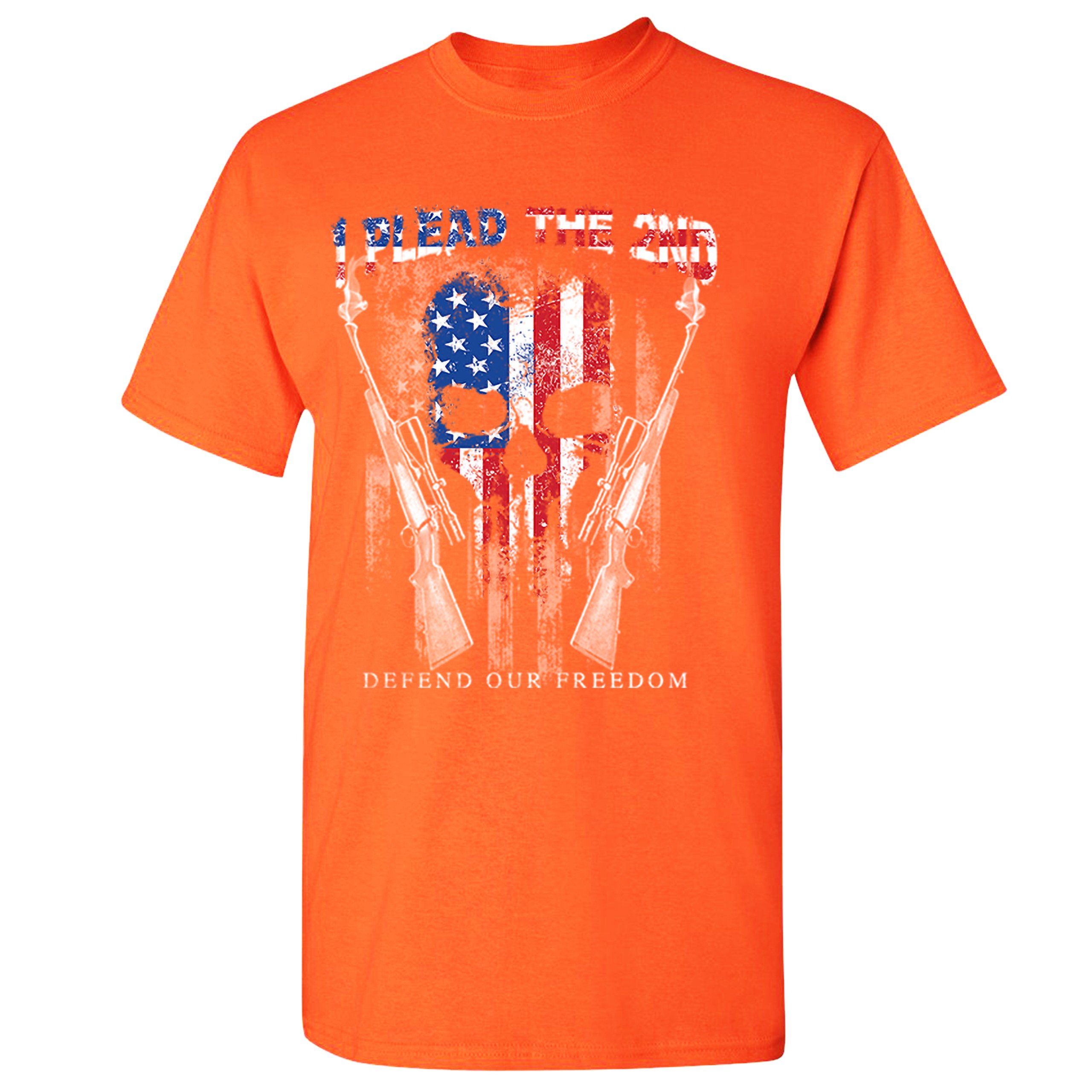 I Plead The 2nd Defend Our Freedom T-shirt American Flag Skull Face Men's Tee - Picture 7 of 49