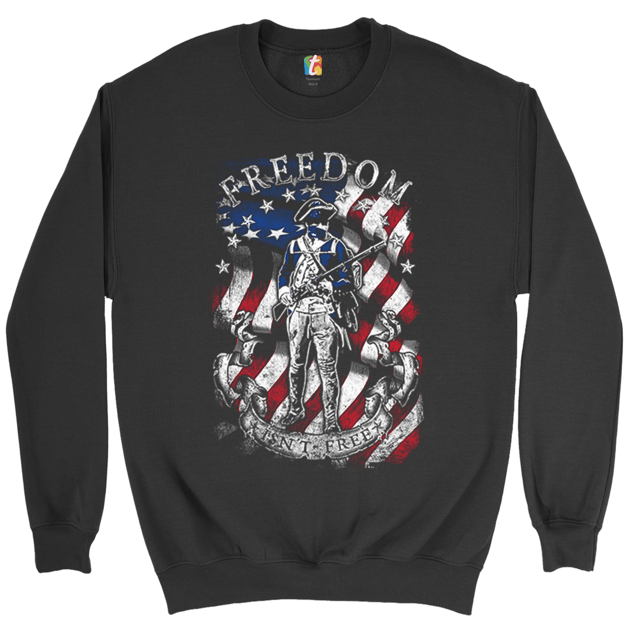 Freedom Isn't Free Sweatshirt Independence Liberty American Flag Crewneck - Picture 2 of 11