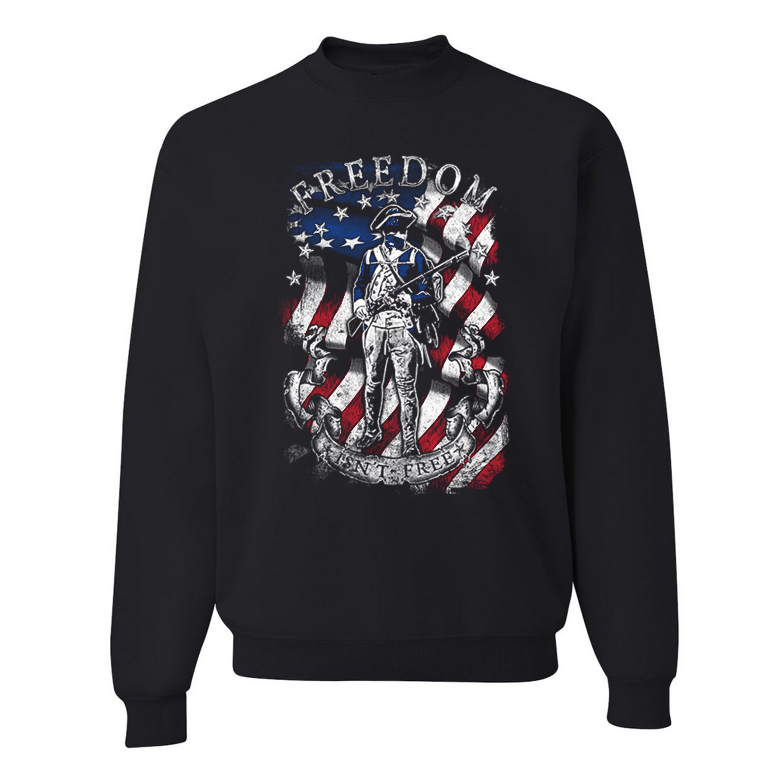 Freedom Isn't Free Sweatshirt Independence Liberty American Flag Crewneck - Picture 3 of 11