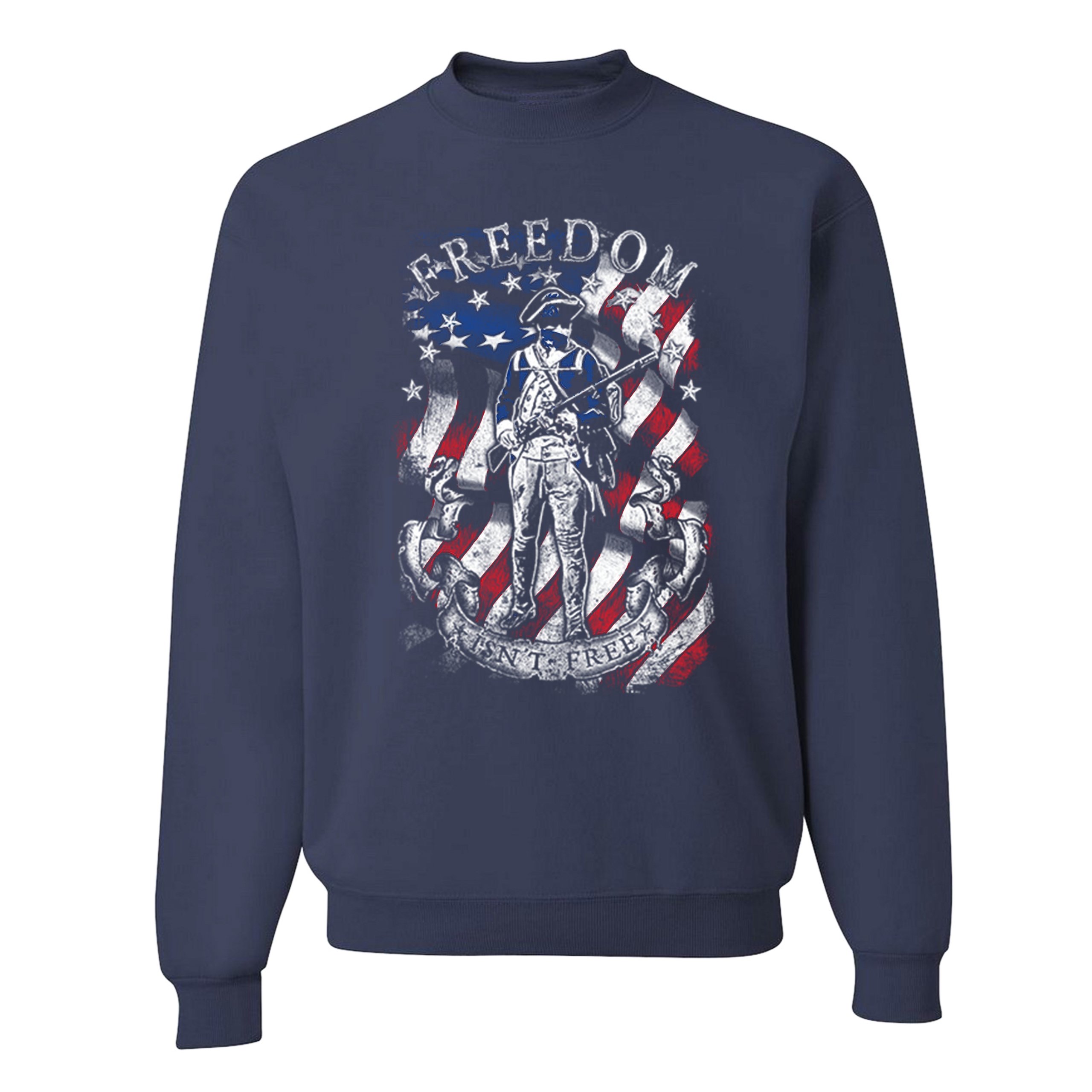 Freedom Isn't Free Sweatshirt Independence Liberty American Flag Crewneck - Picture 8 of 11