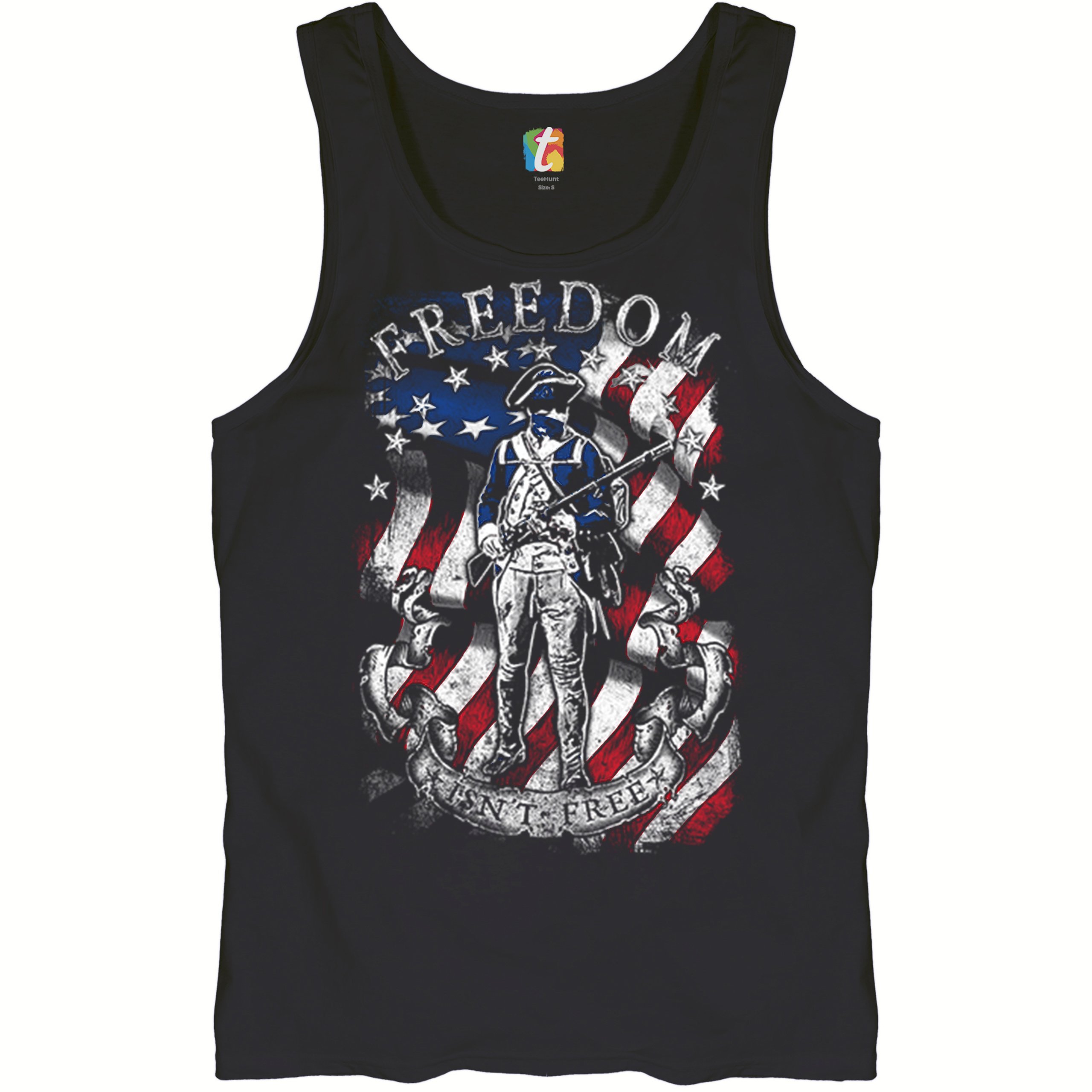 Freedom Isn't Free Tank Top Independence Liberty American Flag Men's Top - Picture 2 of 9