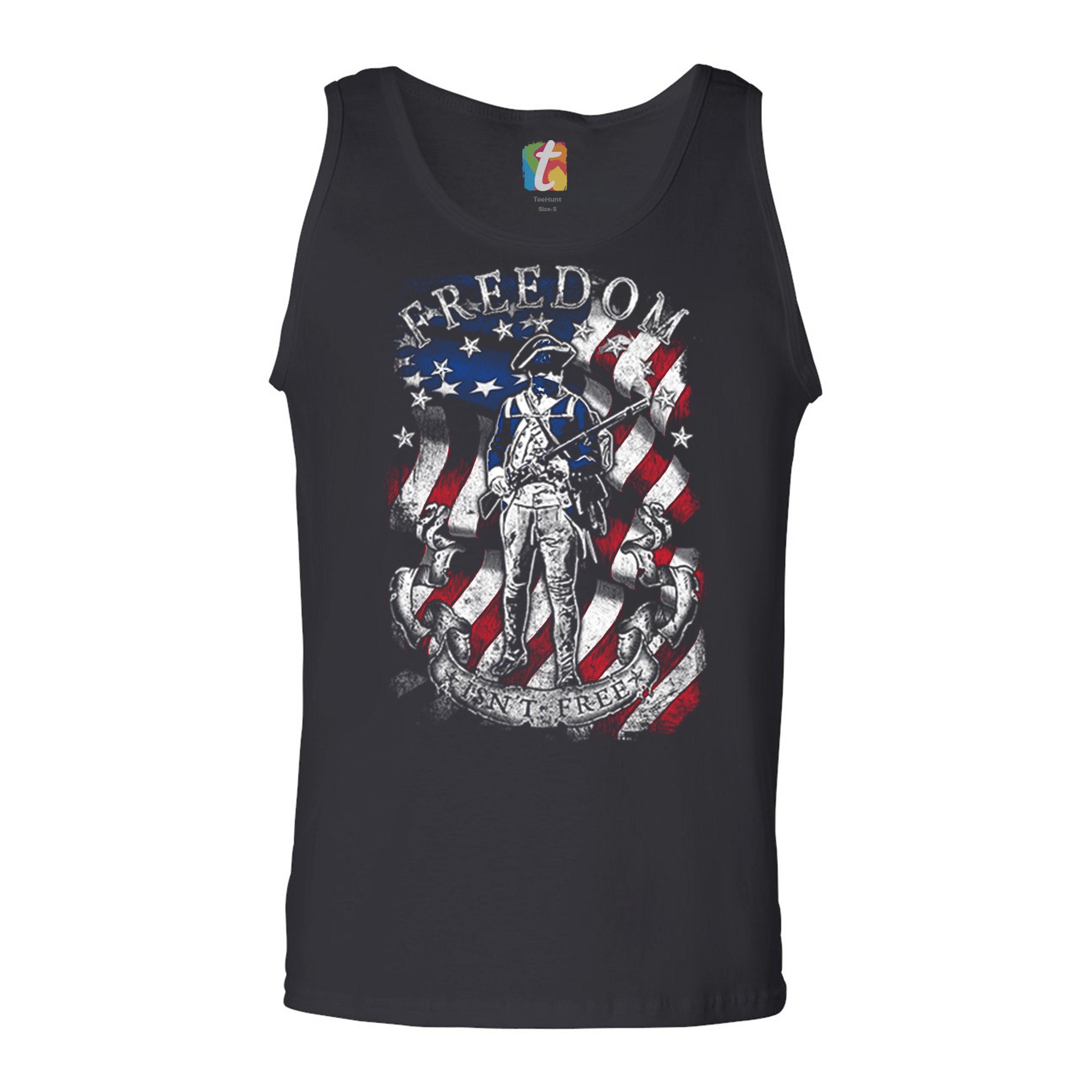 Freedom Isn't Free Tank Top Independence Liberty American Flag Men's Top - Picture 3 of 9