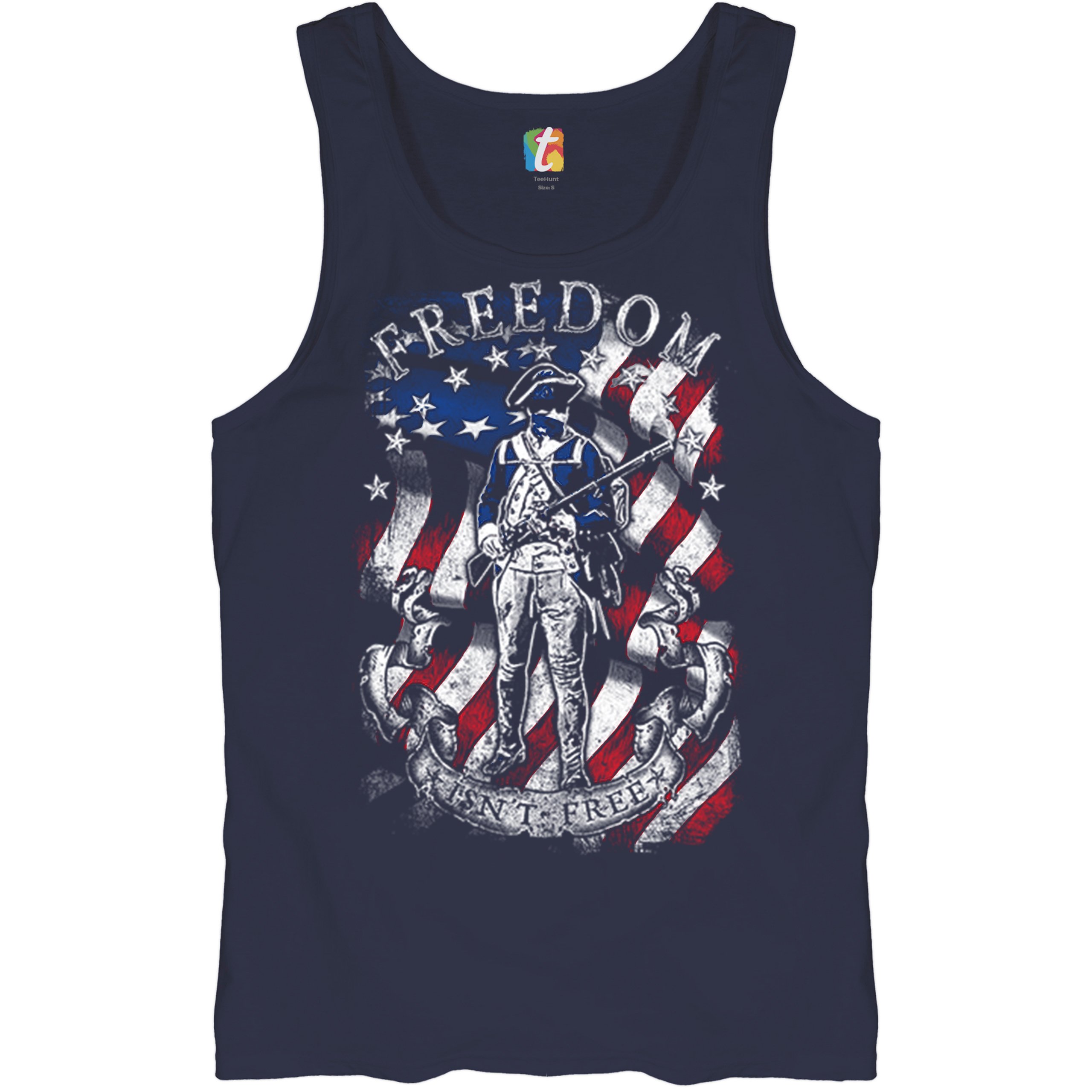 Freedom Isn't Free Tank Top Independence Liberty American Flag Men's Top - Picture 6 of 9