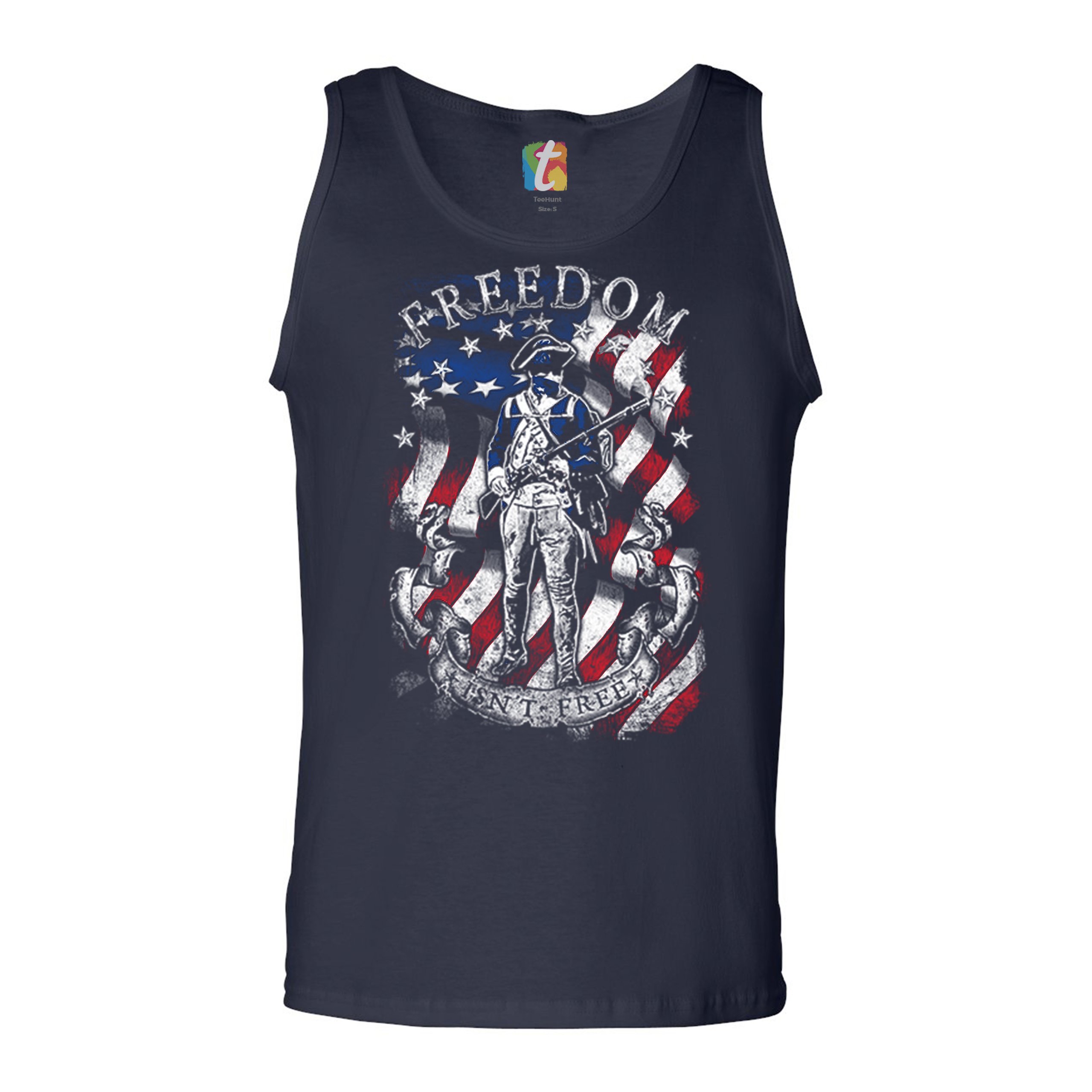 Freedom Isn't Free Tank Top Independence Liberty American Flag Men's Top - Picture 7 of 9