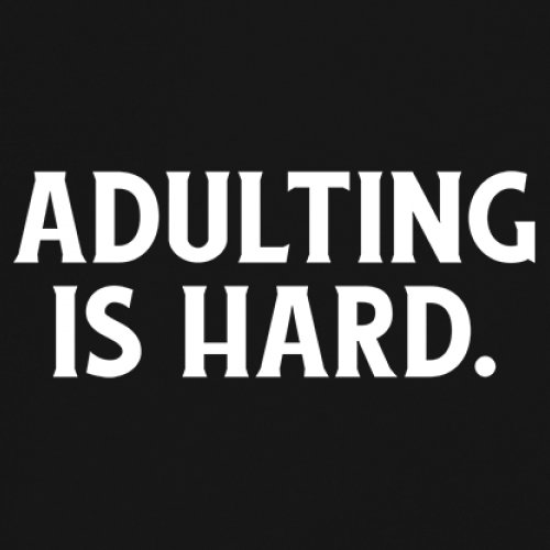 ALTRA T shirt scollo a V Adulting Is Hard maglietta divertente la vita adulta fa schifo Gen X Don't Grow Up