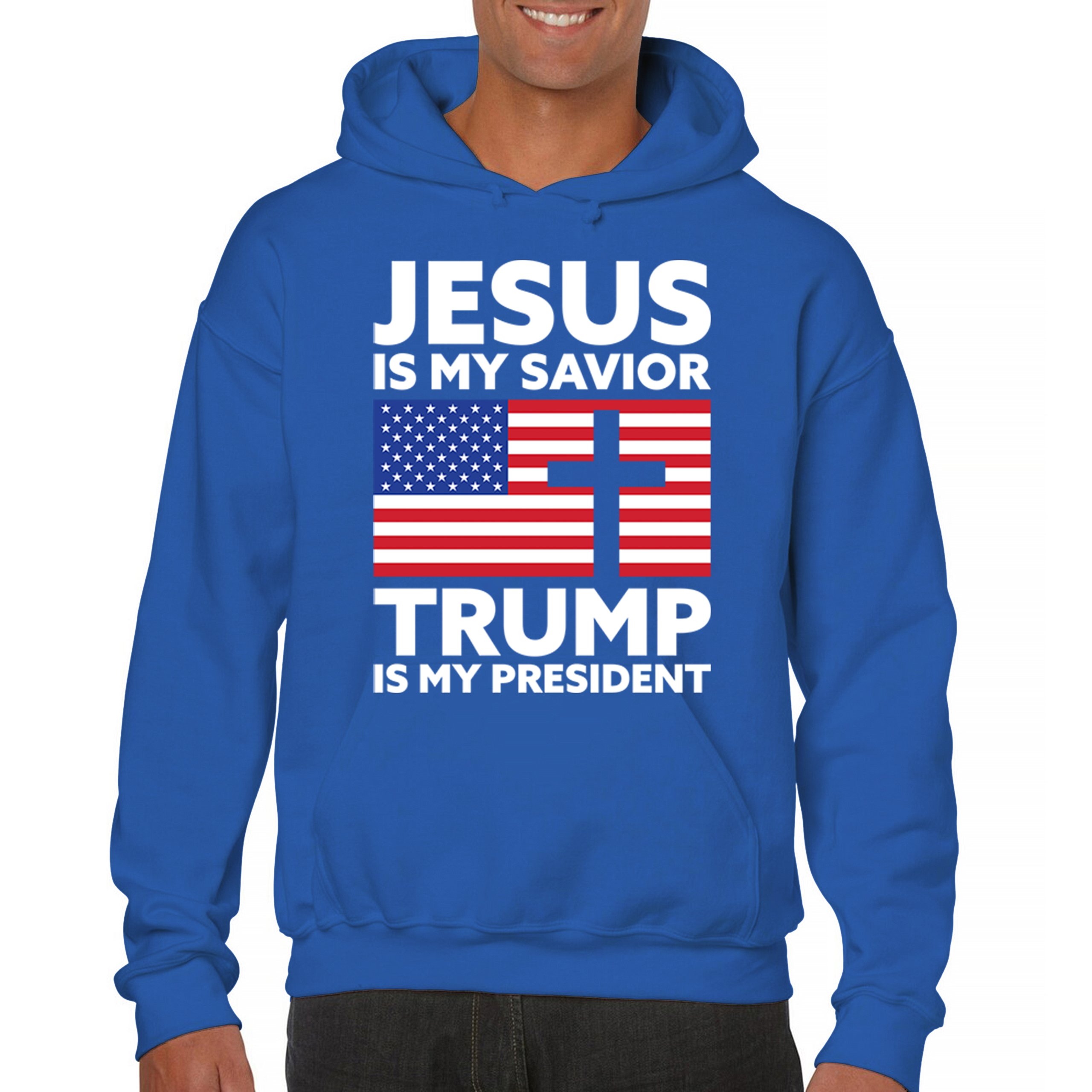 Jesus is My Savior Trump Is My President Sweatshirt 2024 Christian FJB Hoodie - Picture 30 of 36